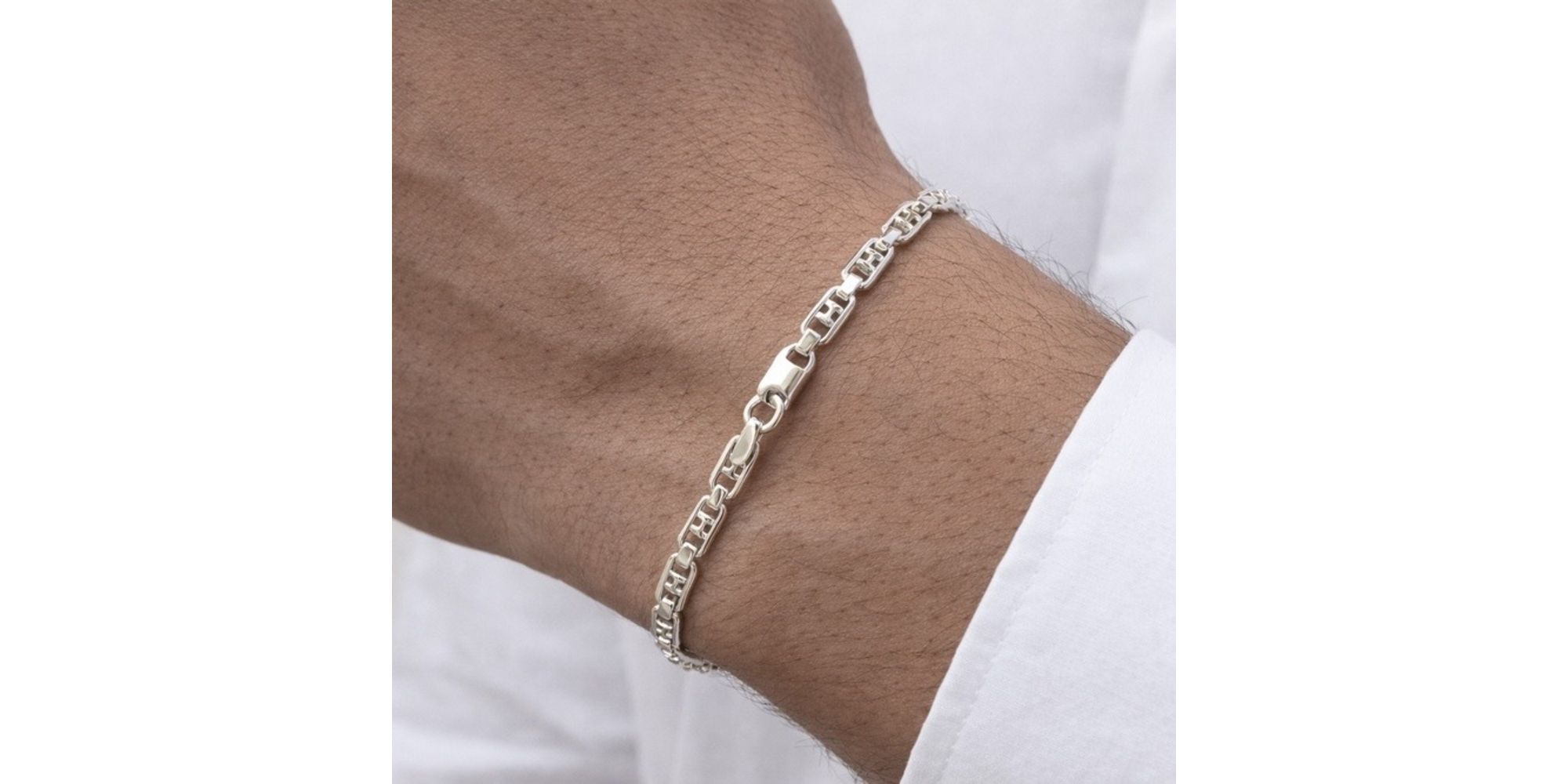 Pulseira Piastrine Fecho Mosquetinho Banhado a Prata 925