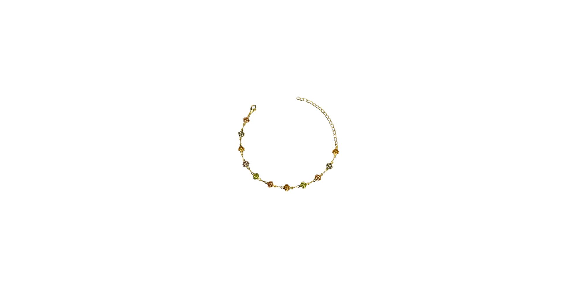 Pulseira Flor Trevo Colorida Banhado A Ouro 18K - ... - RC JOIAS BY RUDI