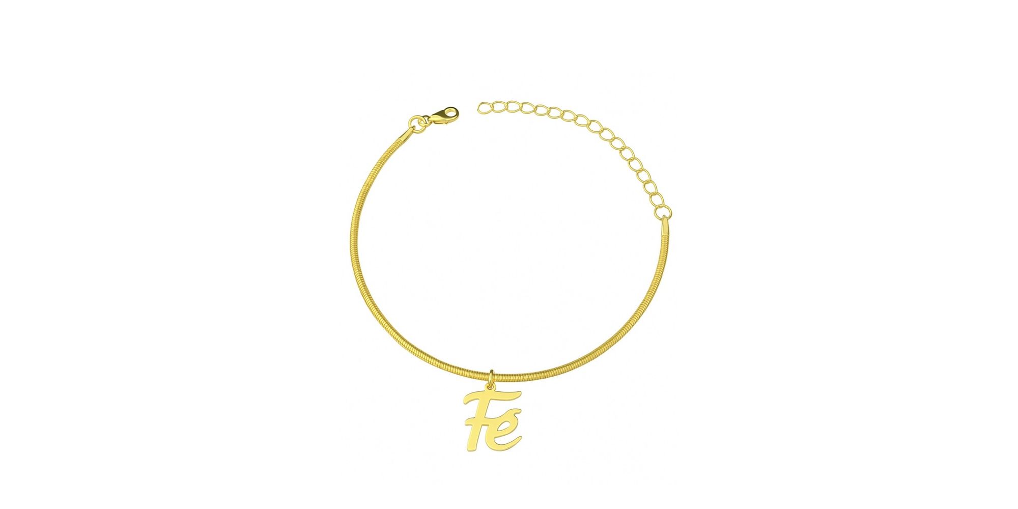 Pulseira Raposa Fé Banhado a Ouro 18k.