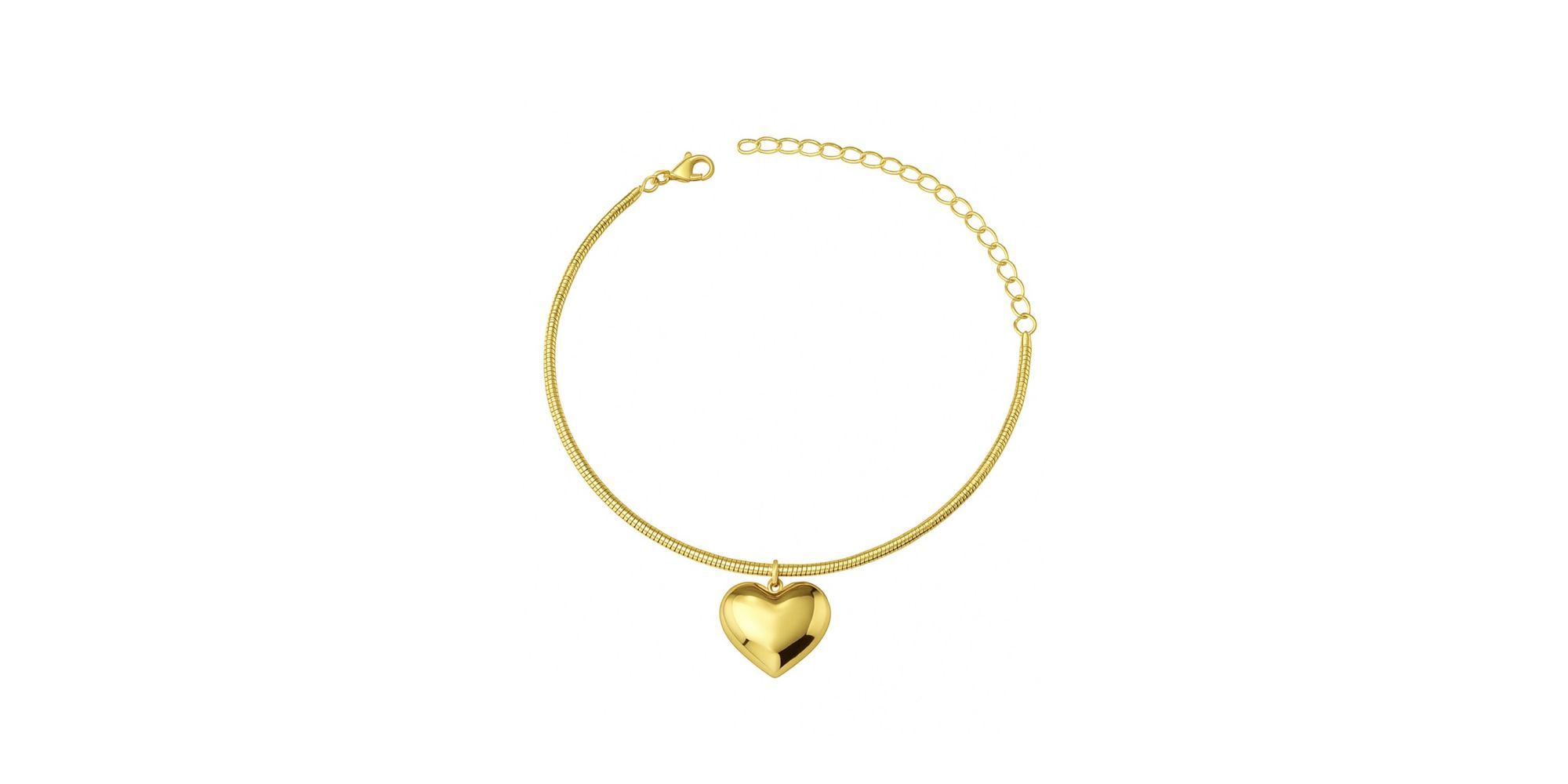 Pulseira Raposa Coração Banhado a Ouro 18K.