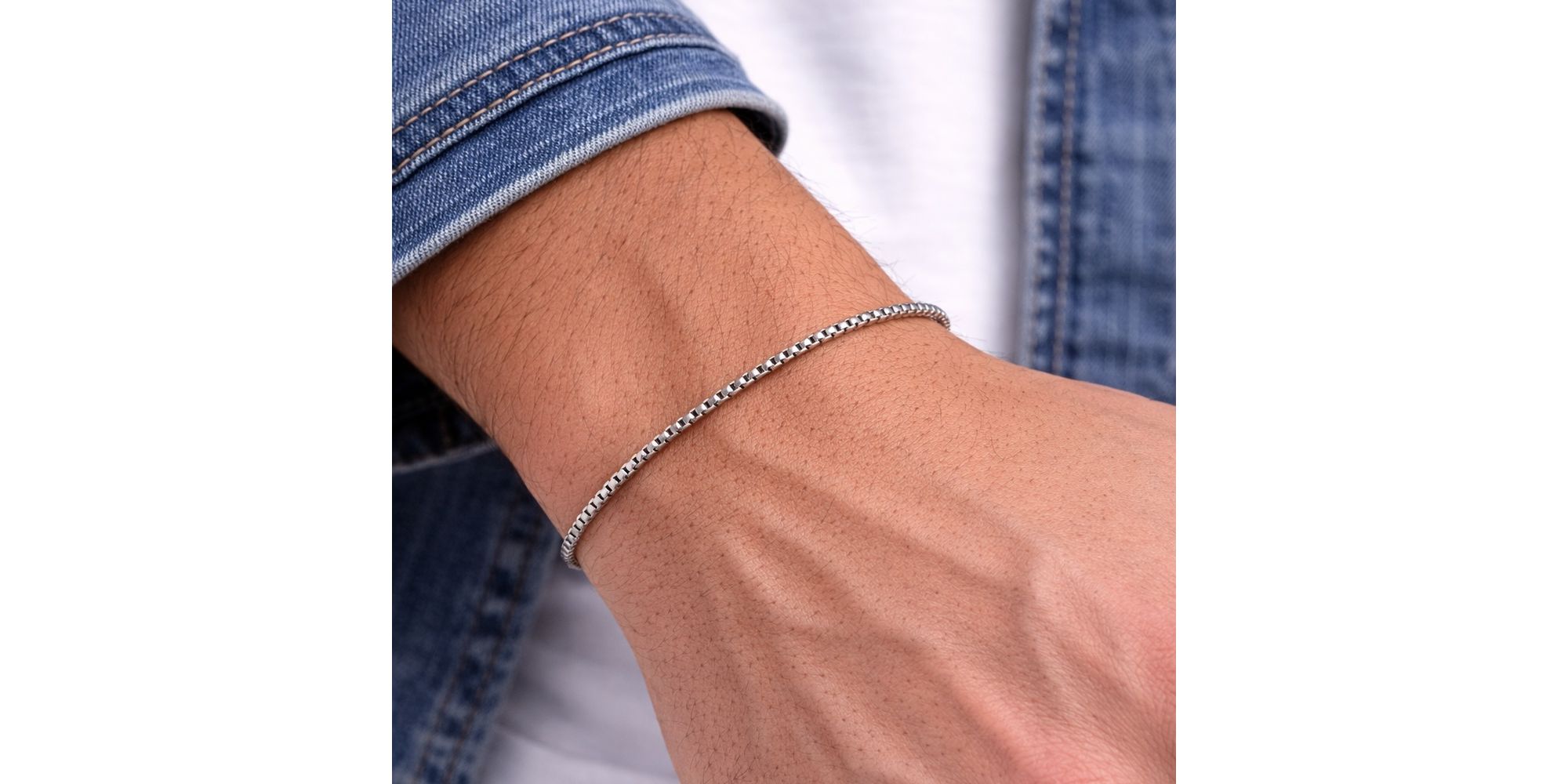 Pulseira Veneziana 2 Milímetros Aço Inoxidável