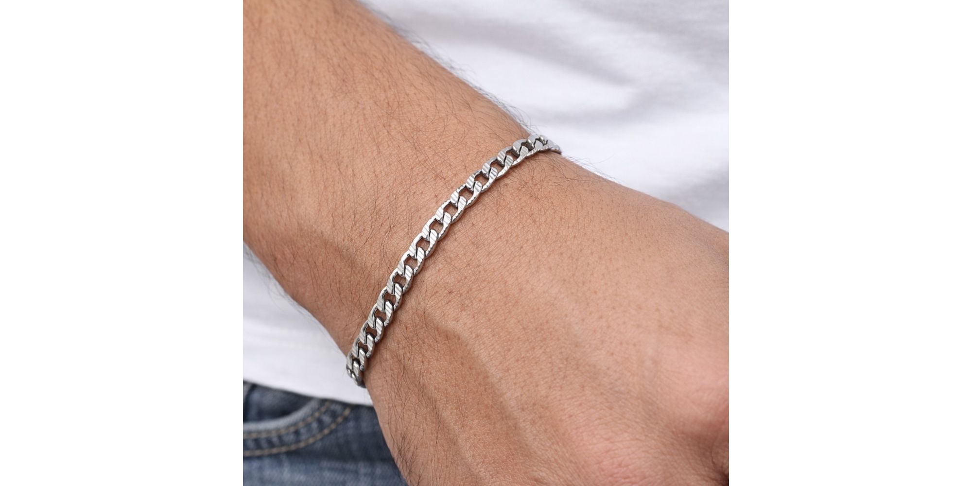 Pulseira Grumet Riscada Aço Inoxidável