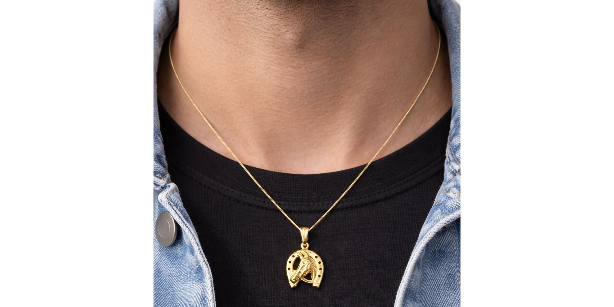 Pingente Cavalo Ferradura Banhado a Ouro 18k