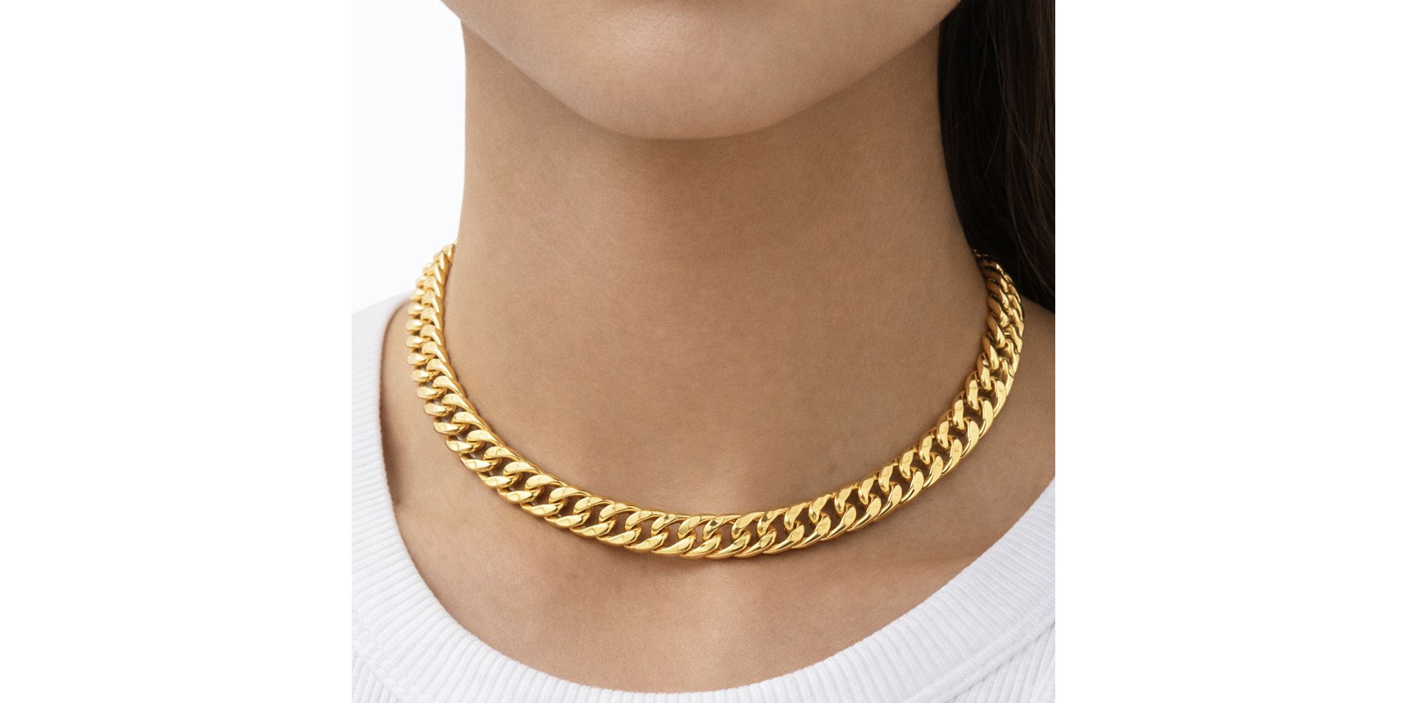 Colar Grumet Dupla Banhado a Ouro 18K