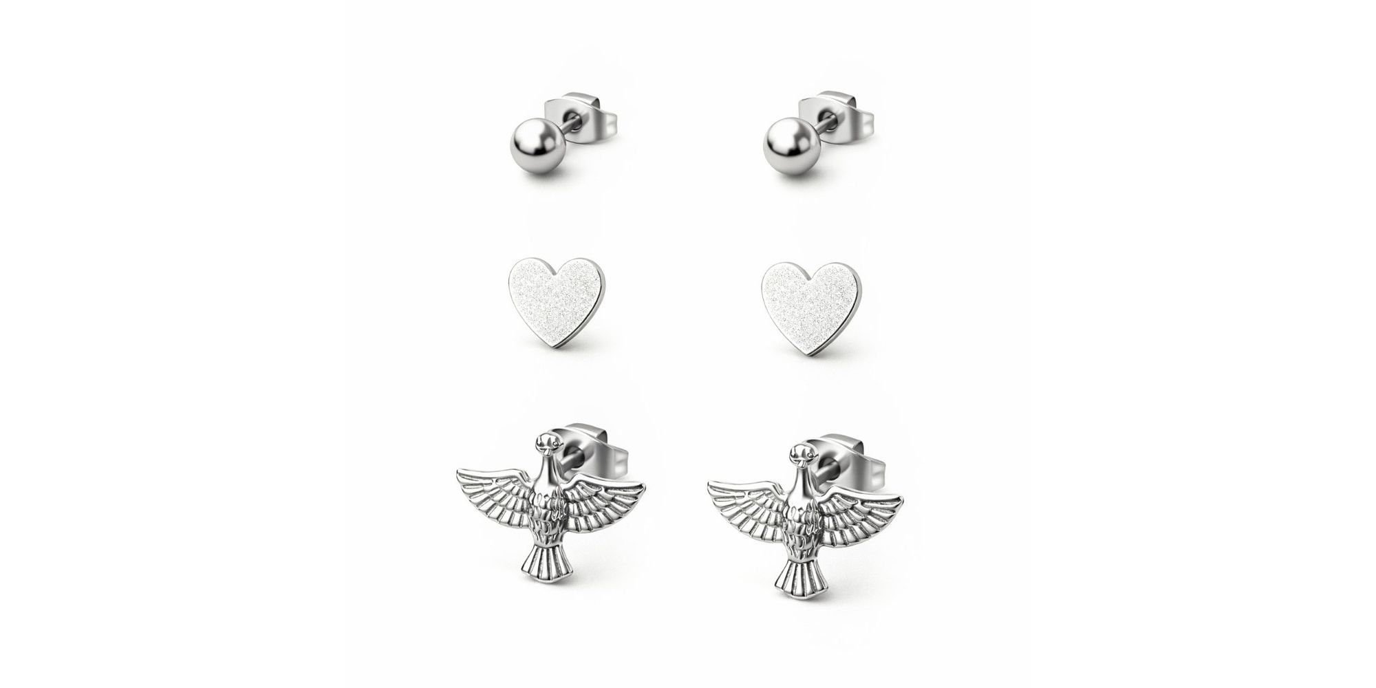 Brinco Trio E Santo Cora Bola Aço Inoxidável