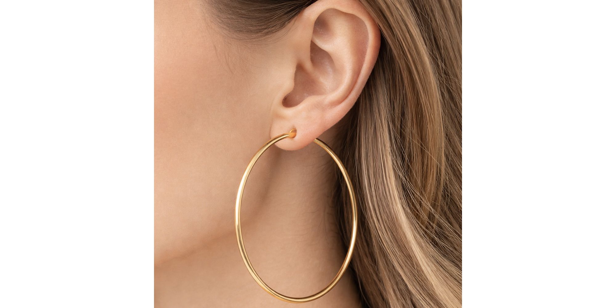 Brinco Argola Click Número 8 Aço Dourado