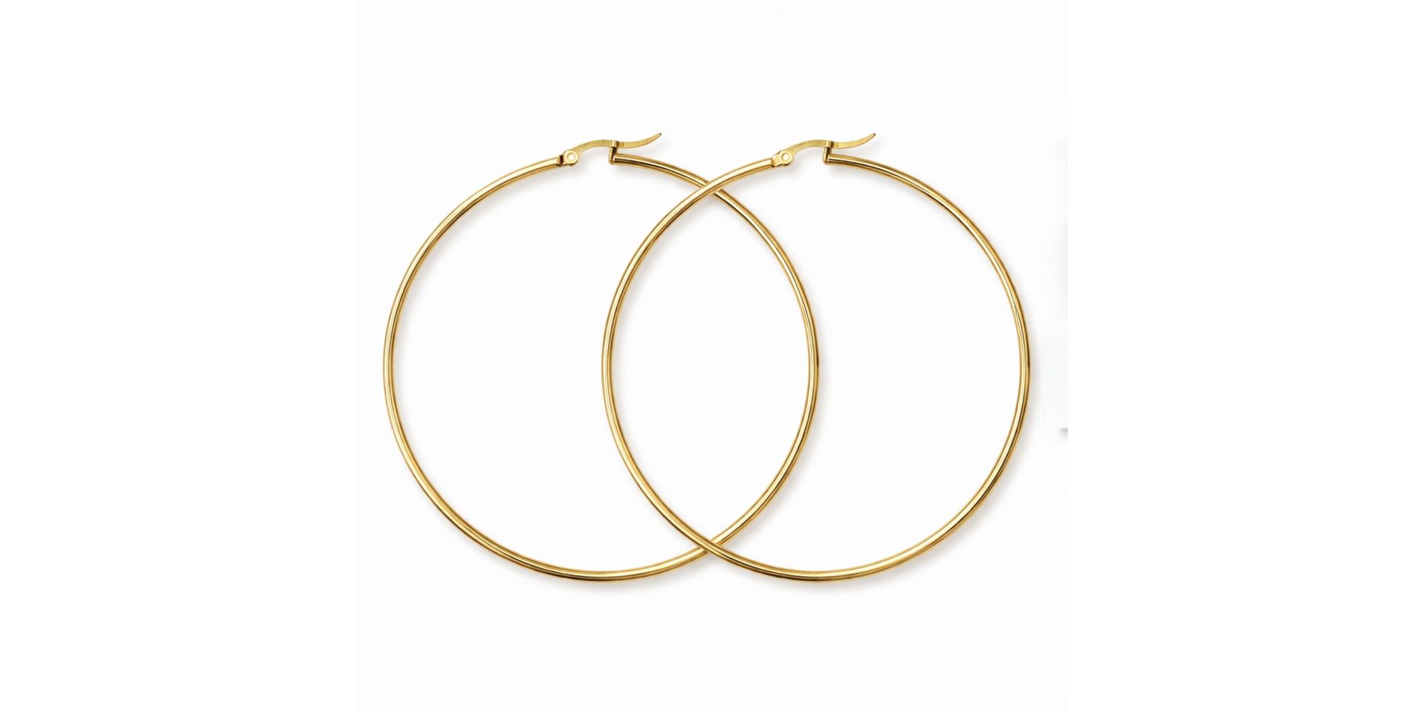 Brinco Argola Click Número 8 Aço Dourado