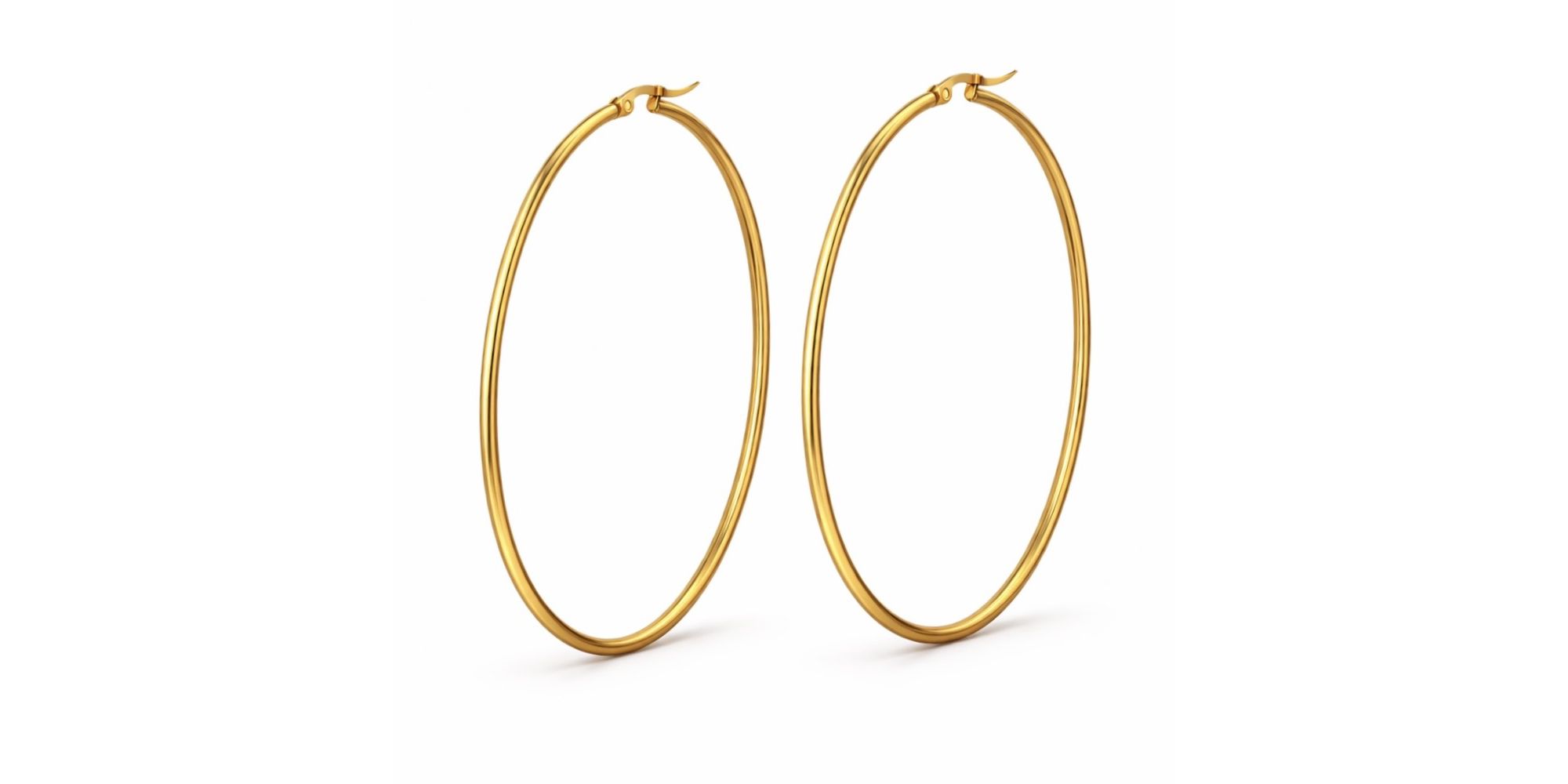 Brinco Argola Click N°6 Aço Dourado