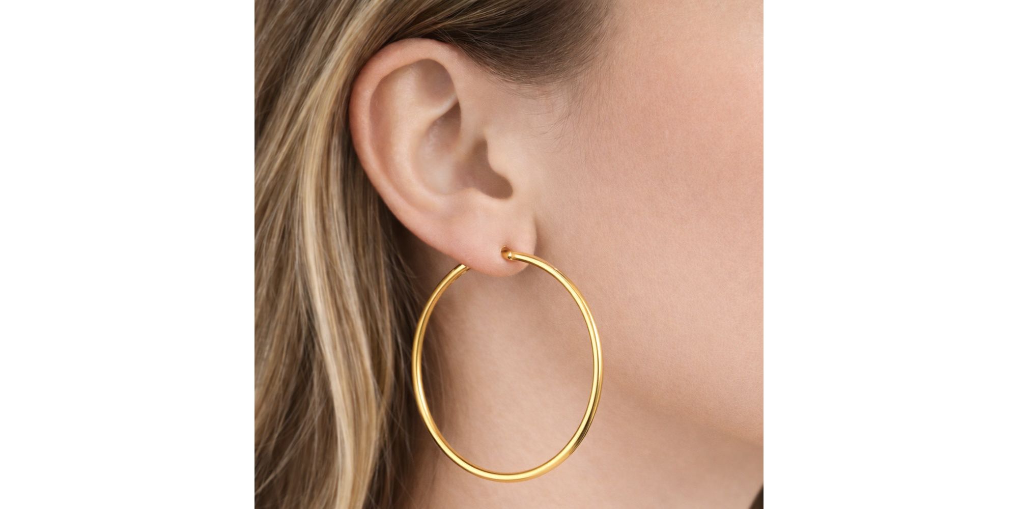 Brinco Argola Click N°6 Aço Dourado