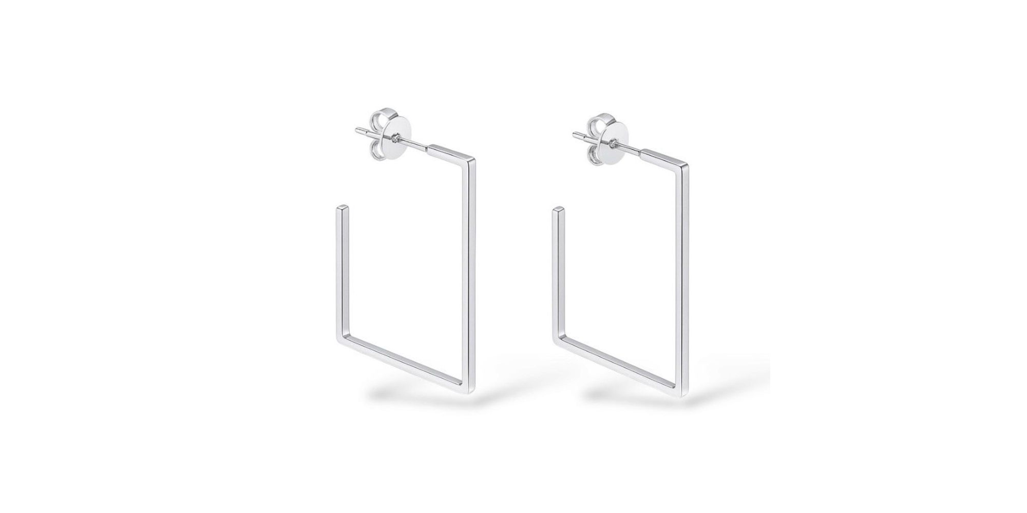 Brinco Argola Quadrado Banhado A Prata 925