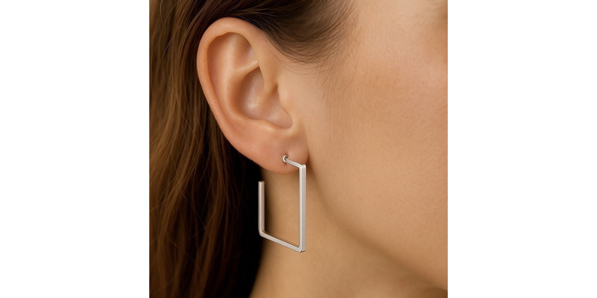 Brinco Argola Quadrado Banhado A Prata 925