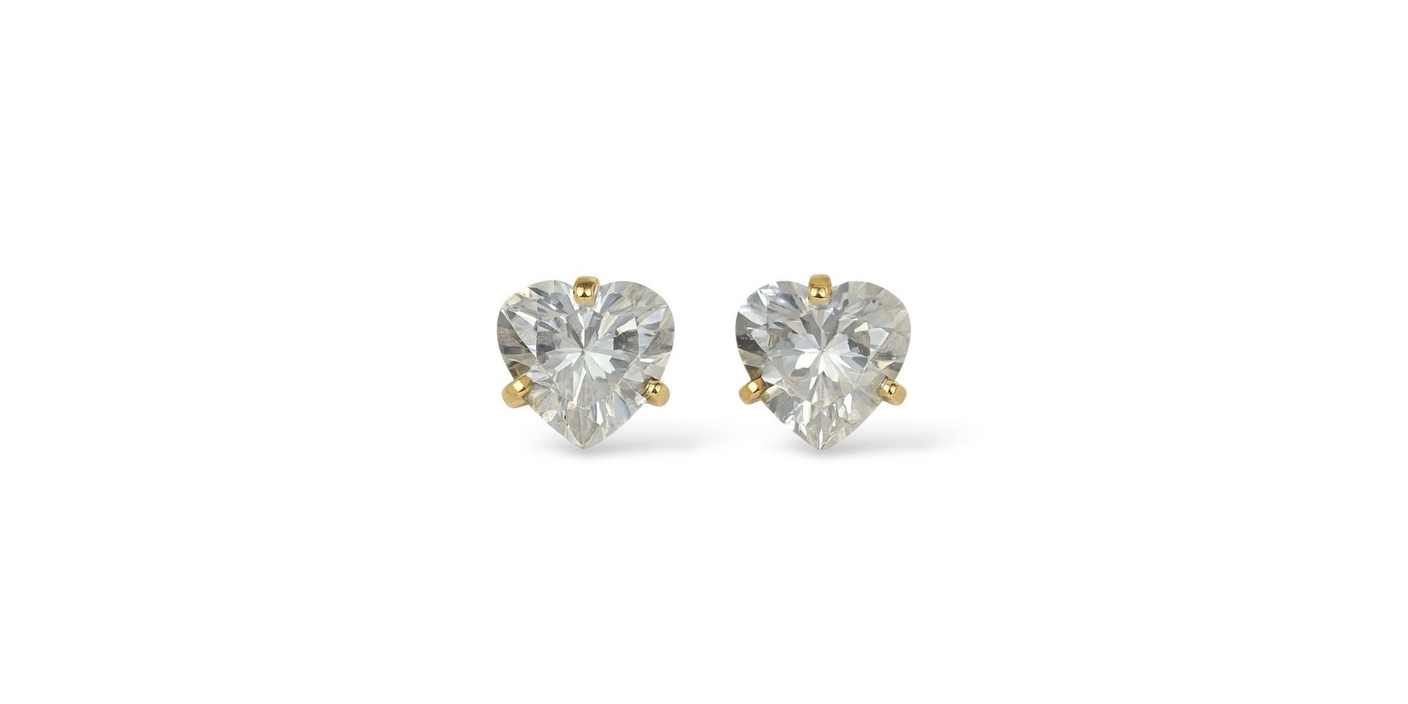 Brinco Coração Zircônia Banhado a Ouro 18K