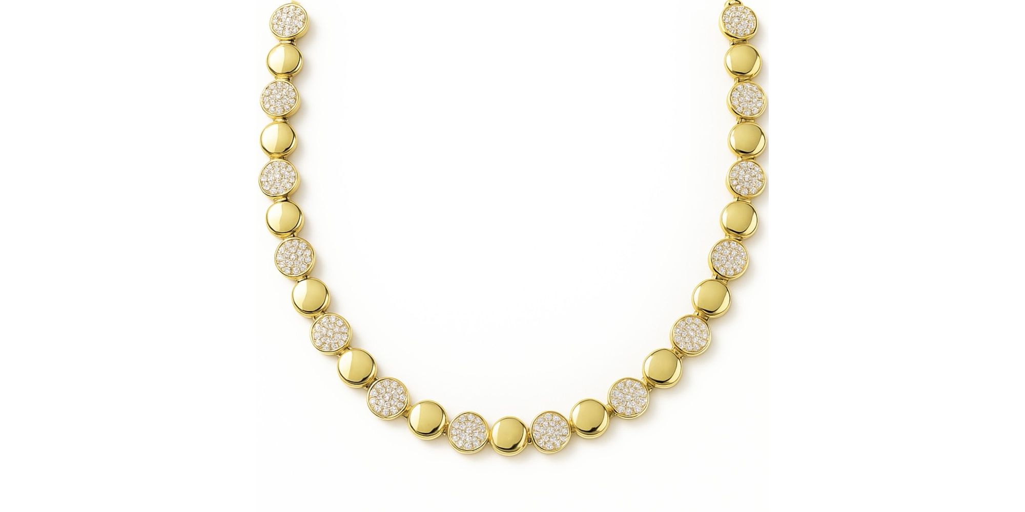 Colar Matrix Tenns Redondo Banhado A Ouro 18K