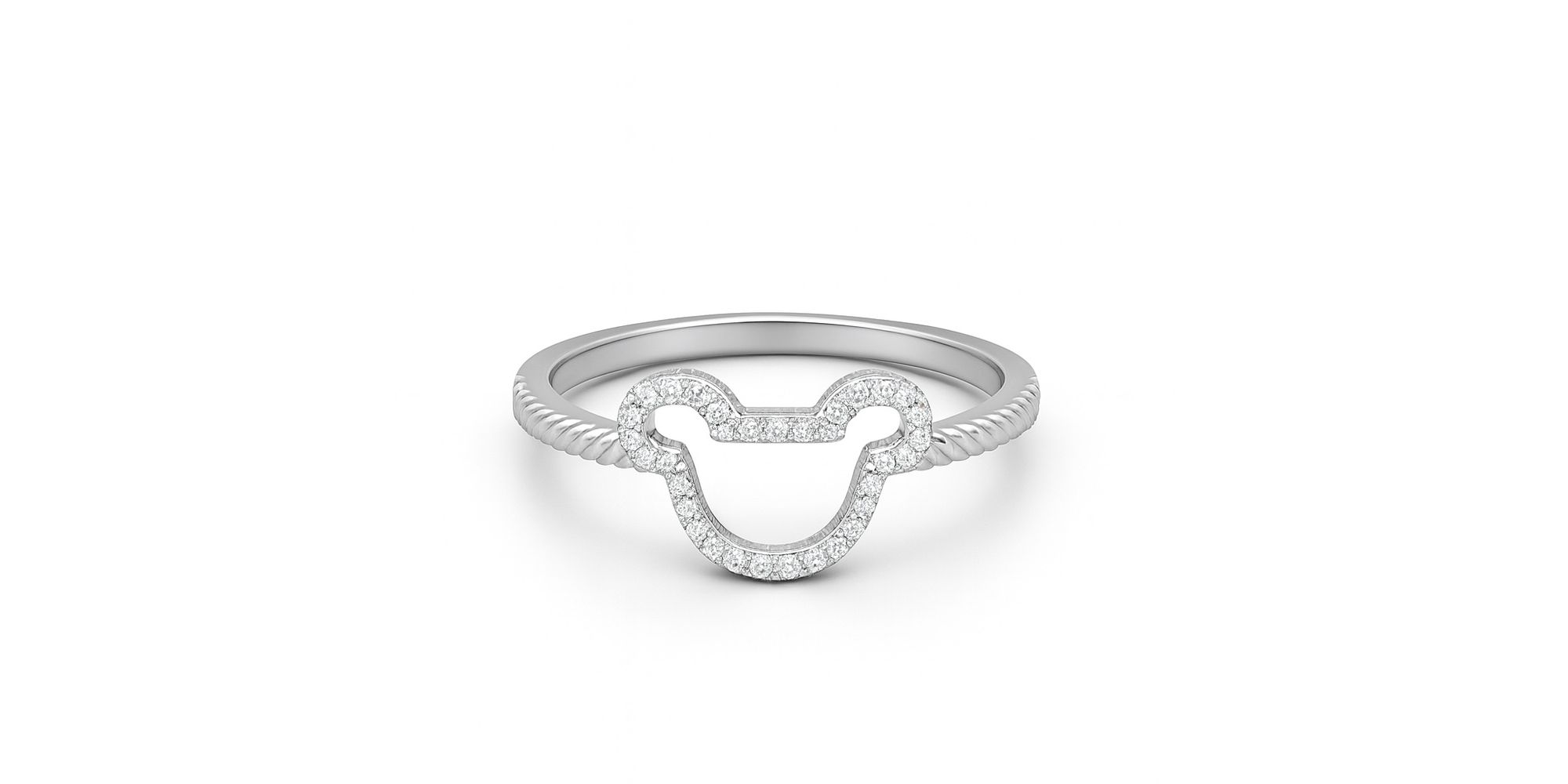 Anel Mickey Mouse Banhado a Prata 925