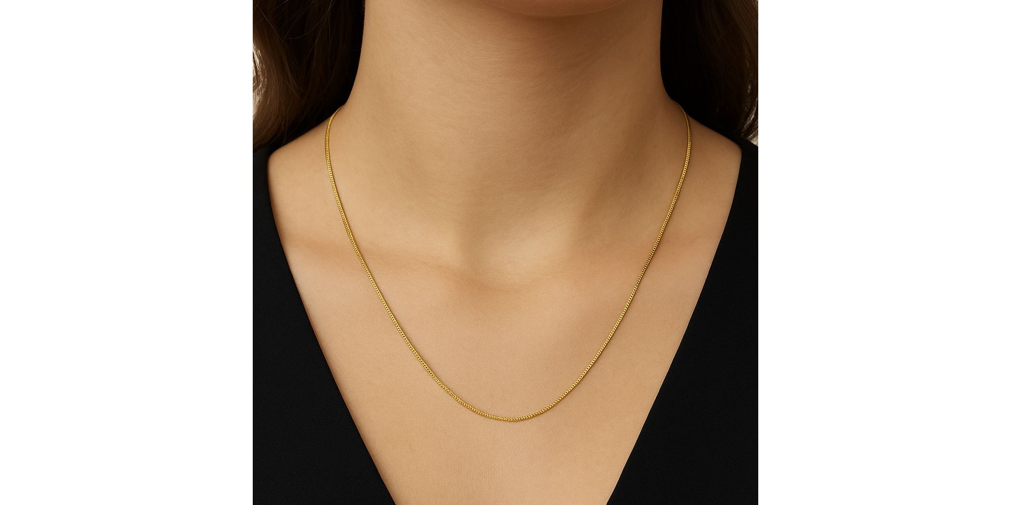 Corrente Veneziana Fecho Lagosta Banhado A Ouro 18K.