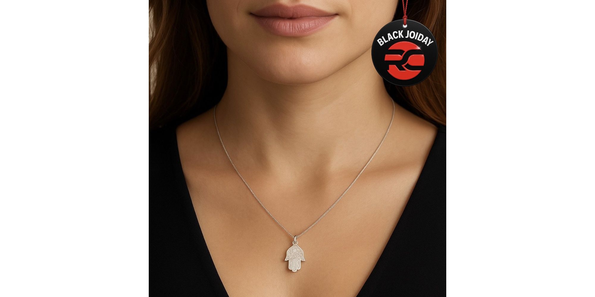 Colar Mão Hamsá Pendurado Banhado A Prata 925