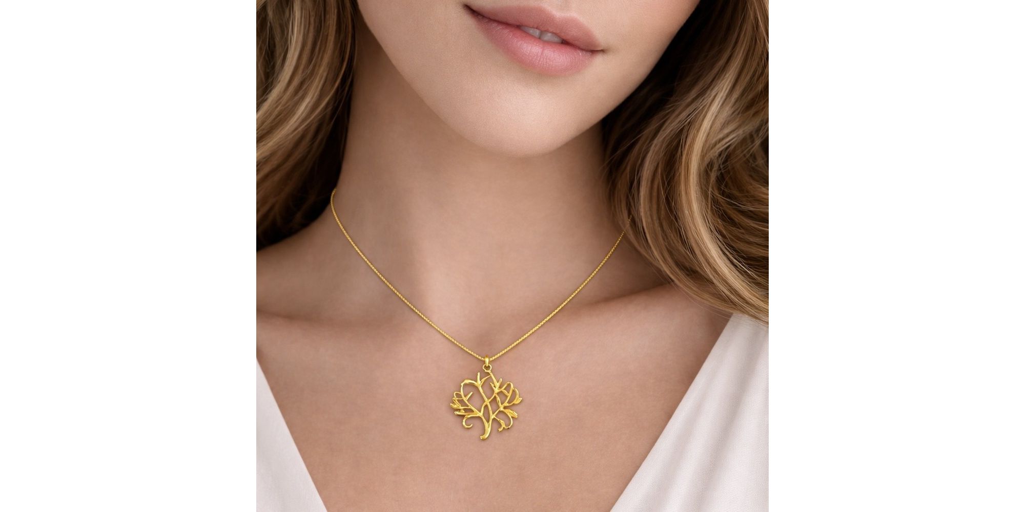 Colar Árvore da Vida Veneziana Banhado a Ouro 18K