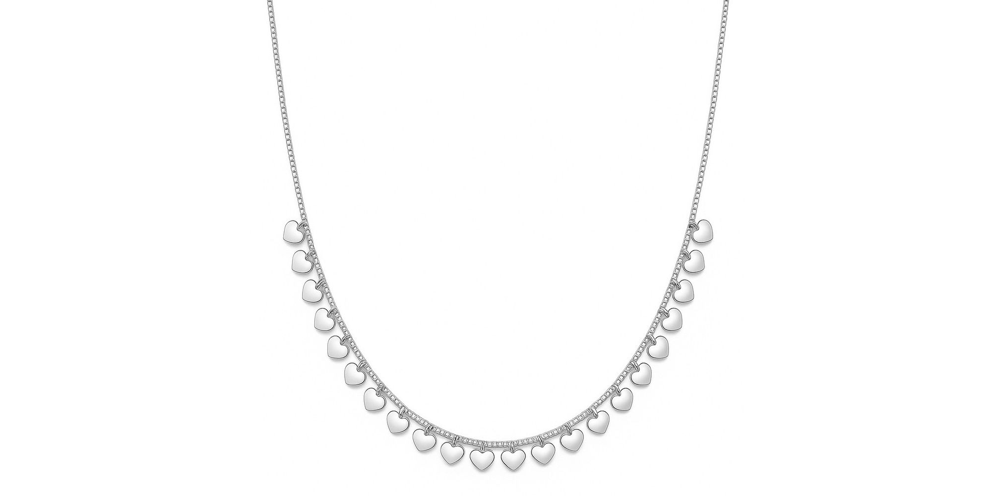 Colar Coração Contínuo Banhado a Prata 925