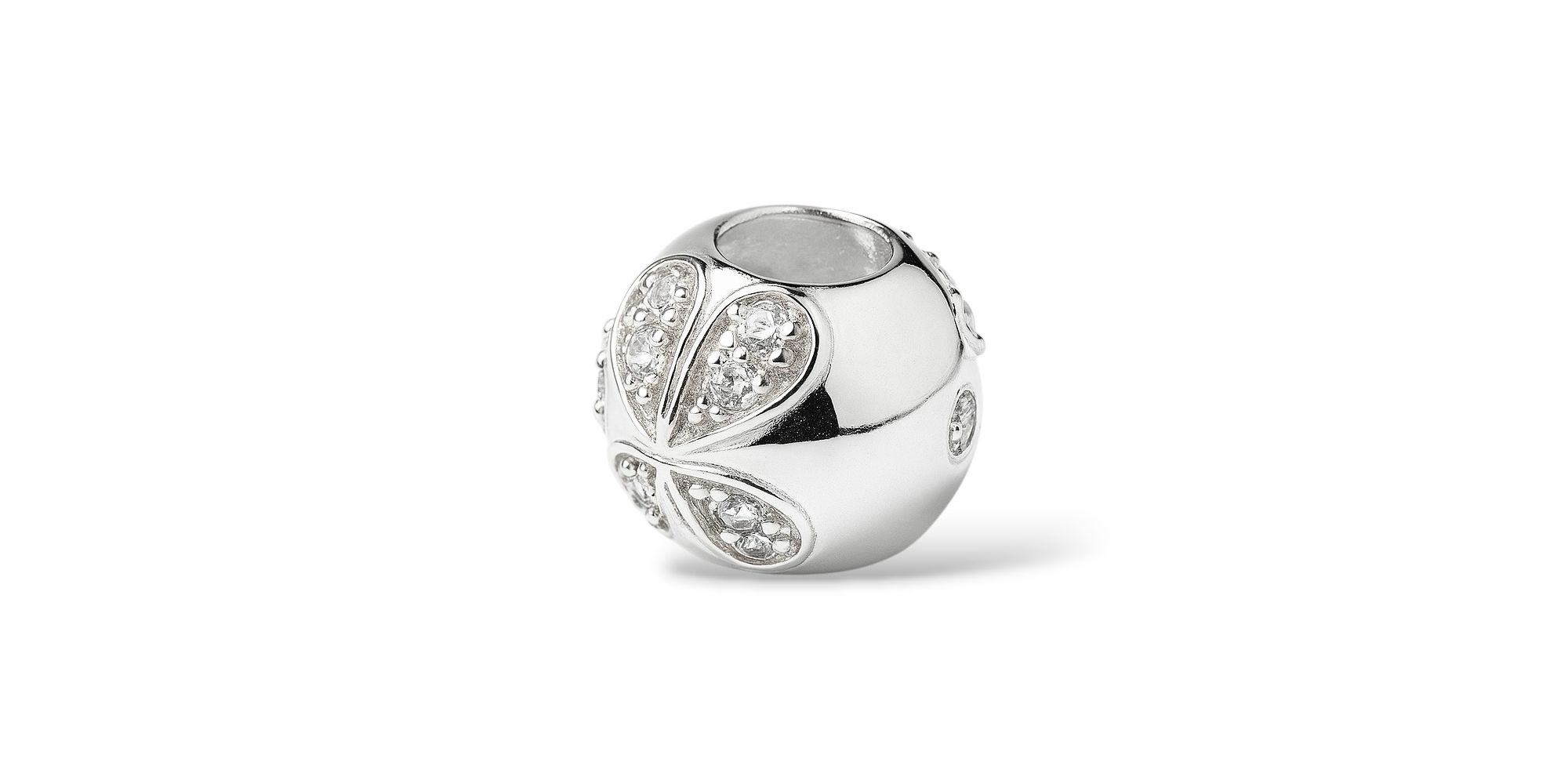 Pingente Berloque Flor Cristal Zircônia Banhado A Prata 925