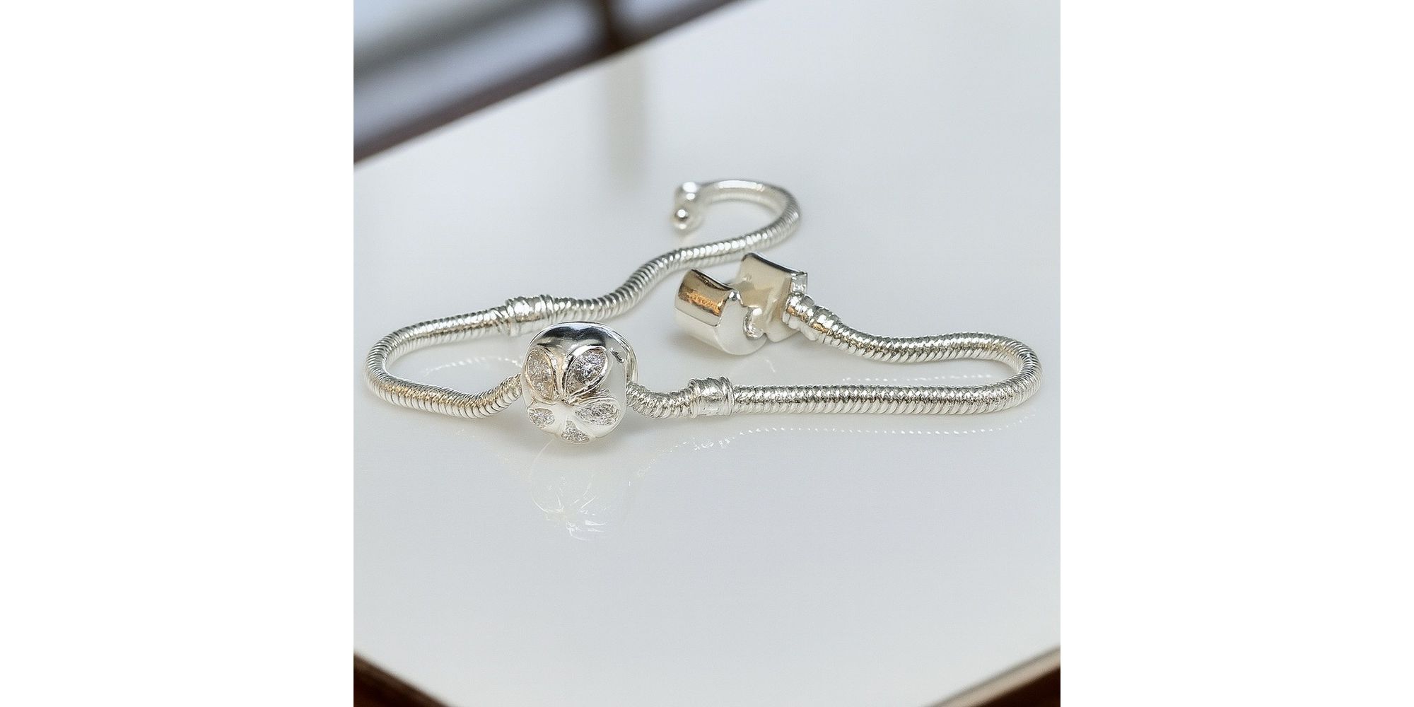 Pingente Berloque Flor Cristal Zircônia Banhado A Prata 925