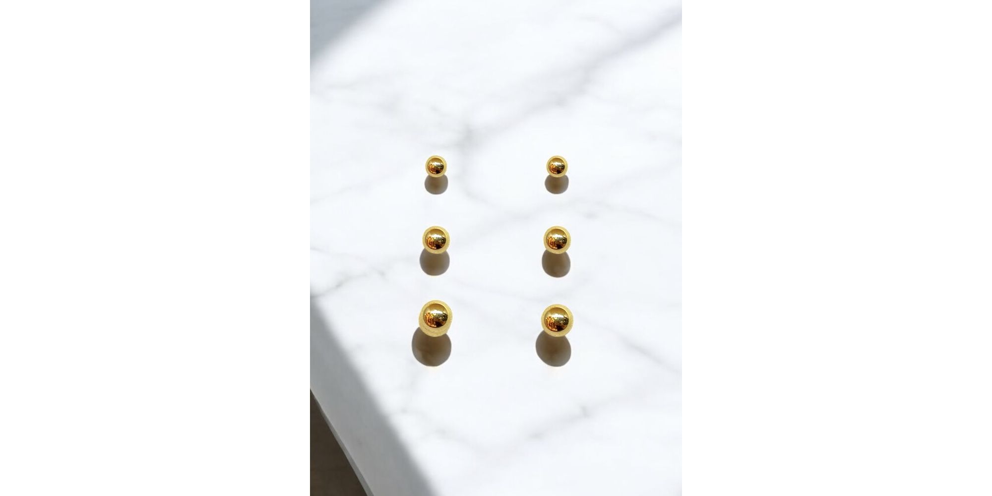 Brinco Trio Bolinha Banhado A Ouro 18K