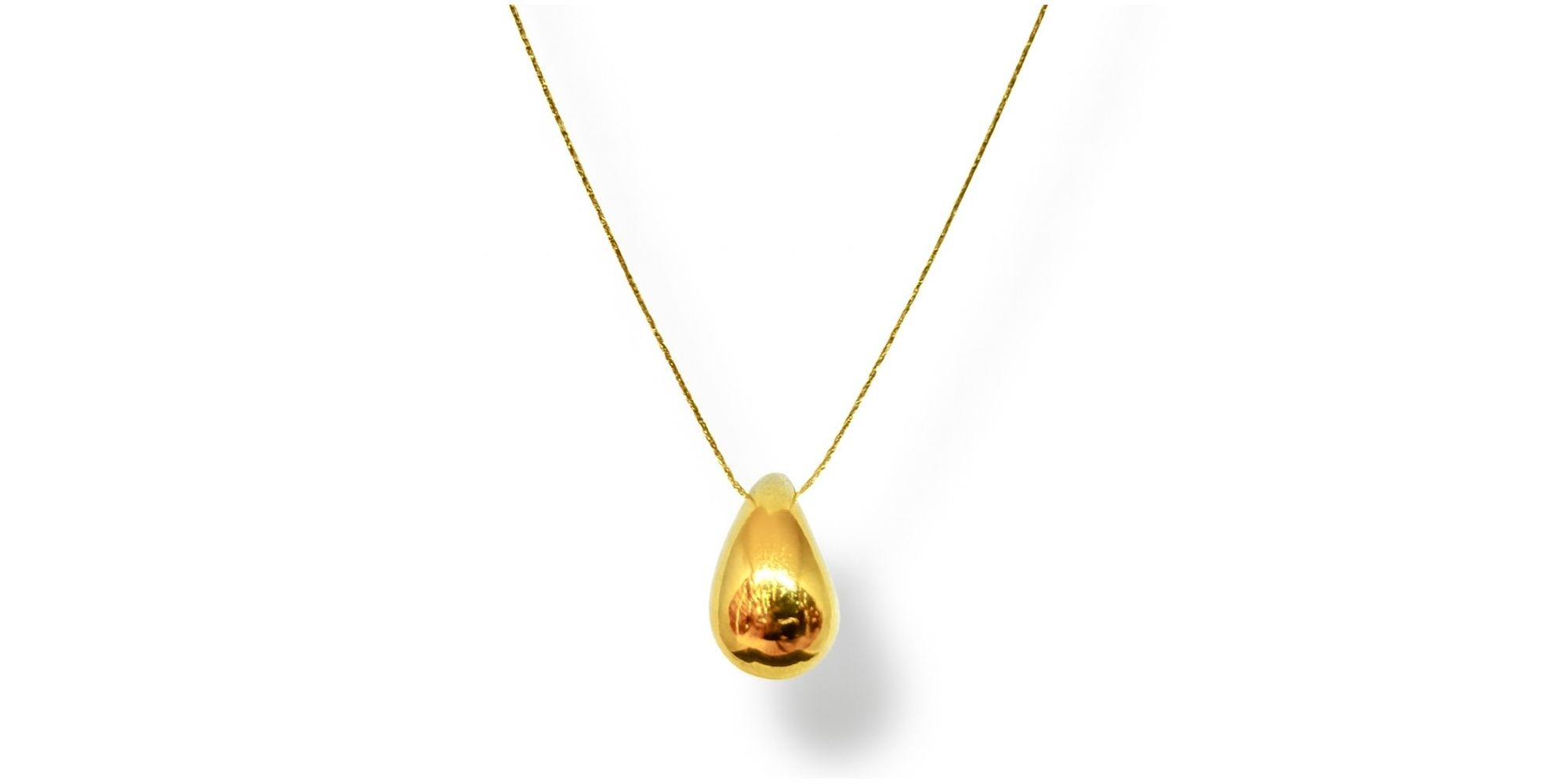 Colar Malha L90 Gota Banhado A Ouro 18K