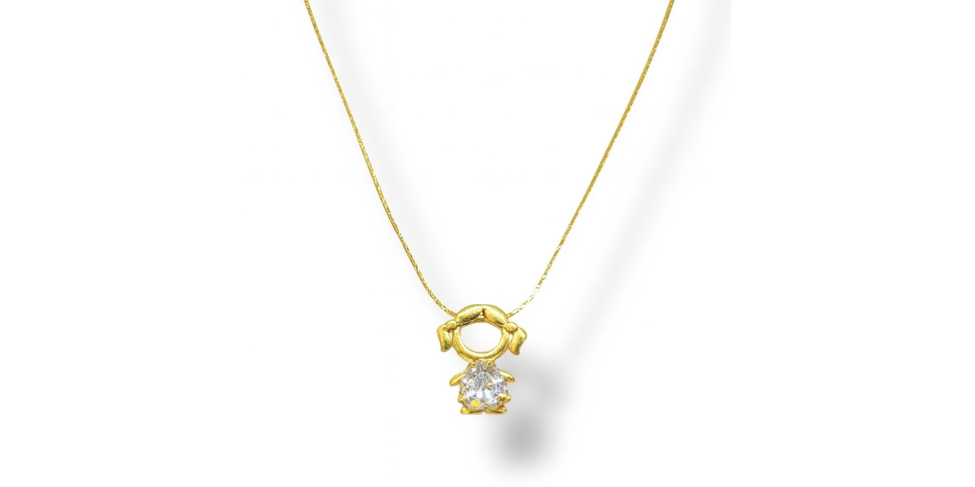 Colar Malha L90 Meninona Passante Banhando A Ouro 18K