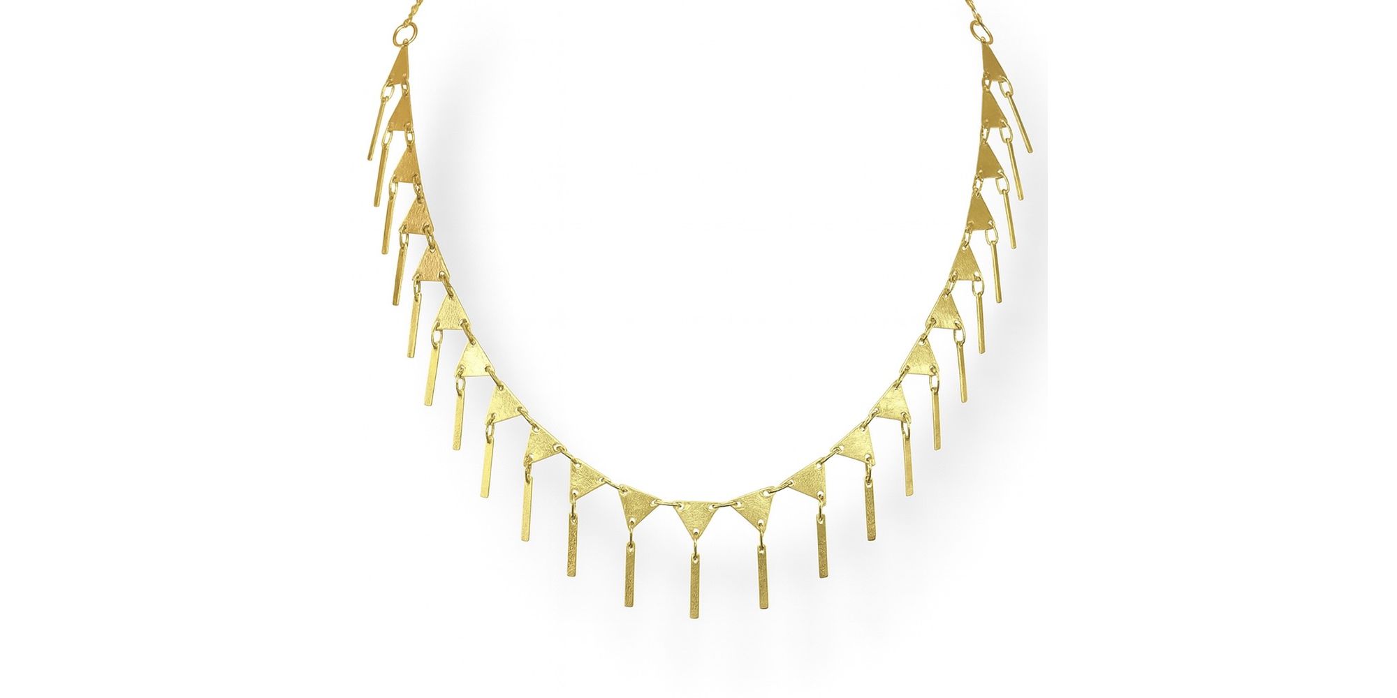 Colar Triângulo Palito Banhado A Ouro 18K