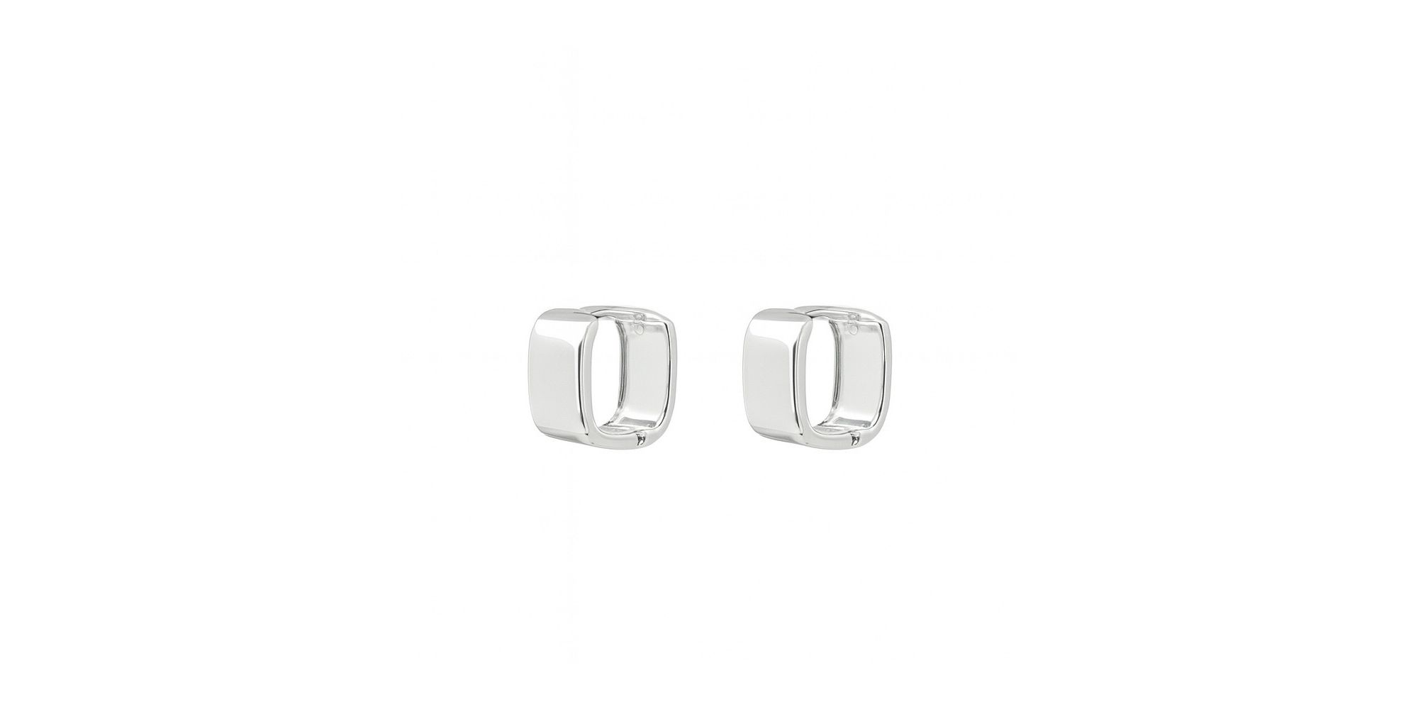 Brinco Argola “O” Quadrado Click Banhado A Prata 925