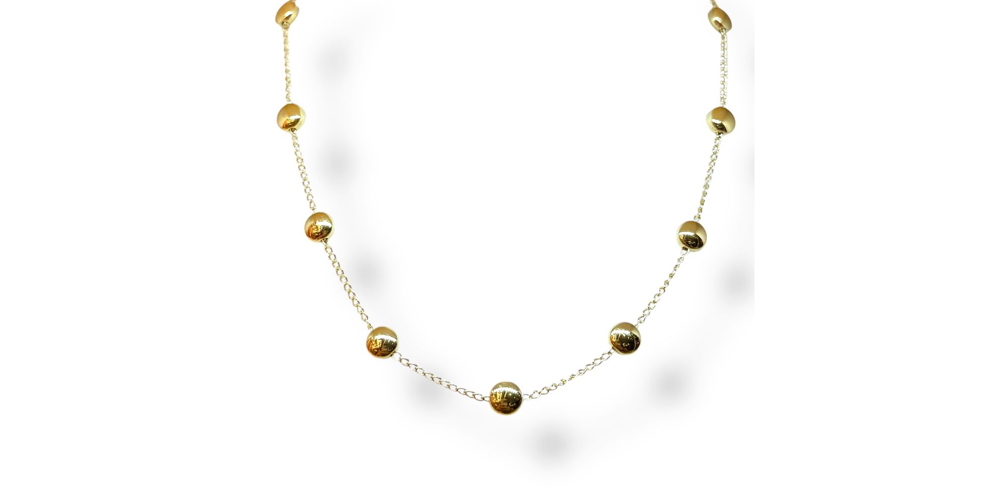 Colar Doze Botões Espaçada AB Banhado A Ouro 18K