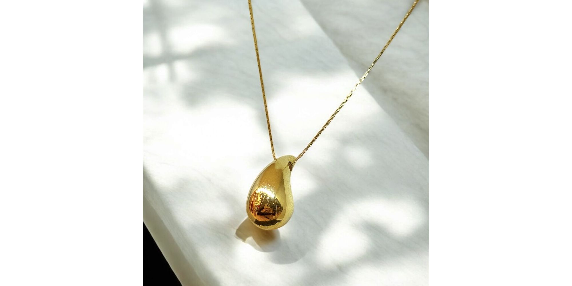 Colar Malha L90 Gota Banhado A Ouro 18K
