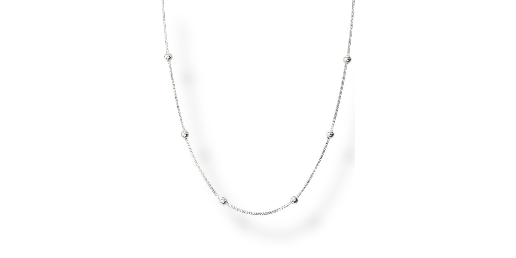 Colar Bola Rato Quadrada Banhado A Prata 925