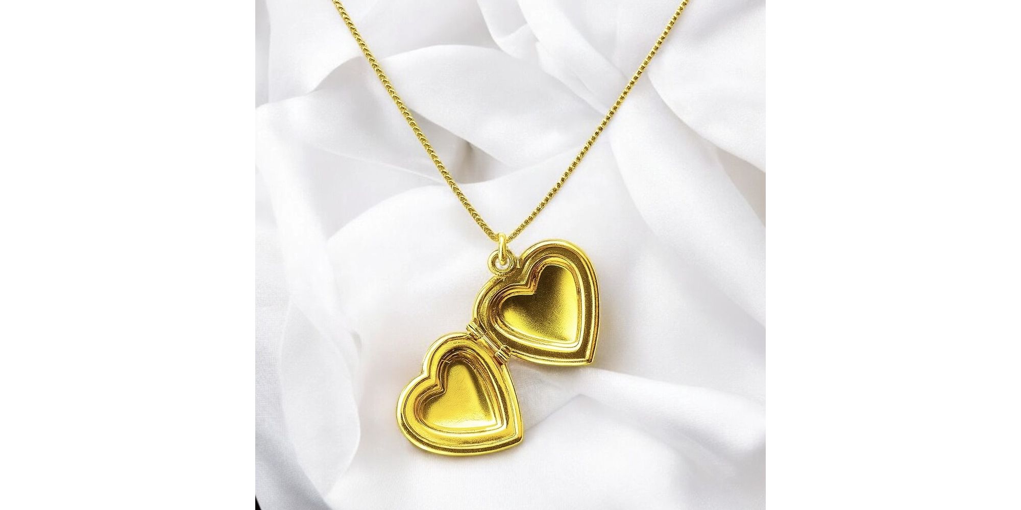 Colar Relicário Coração 17 Banhado A Ouro 18K