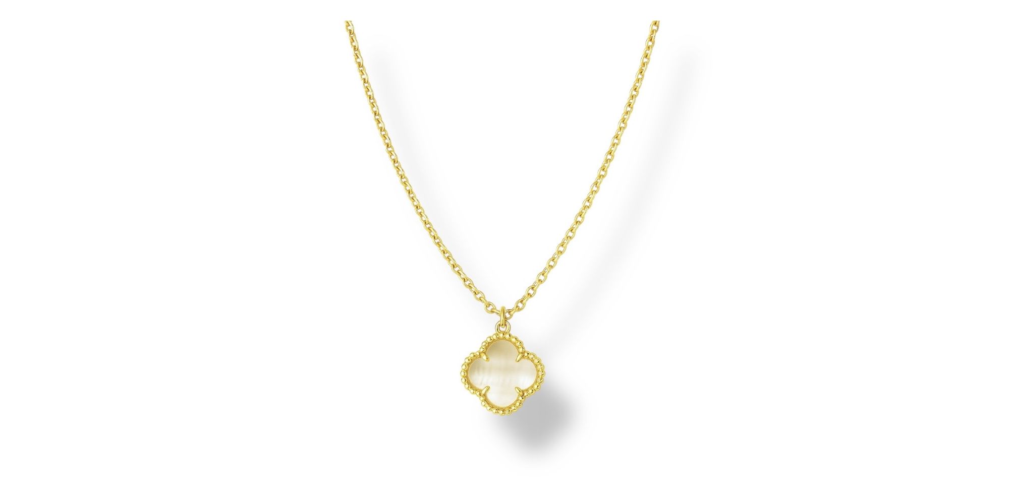 Colar Elo Português Trevo 3D Cristal Banhado A Ouro 18K