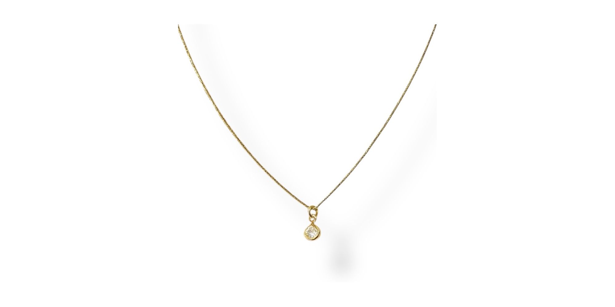 Colar Ponto De Luz Zircônia Banhado A Ouro 18K