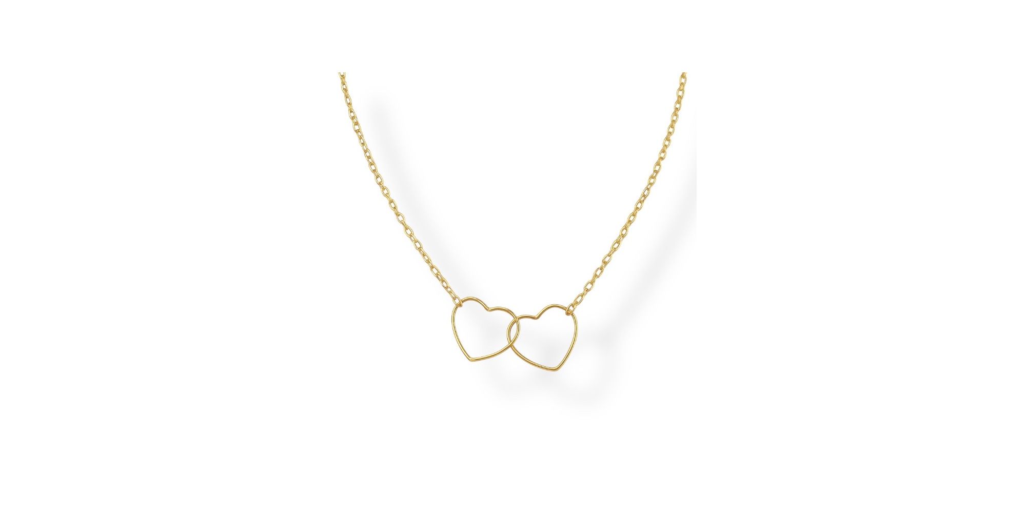 Colar Cartier Dois Coração Algema Banhado A Ouro 18k