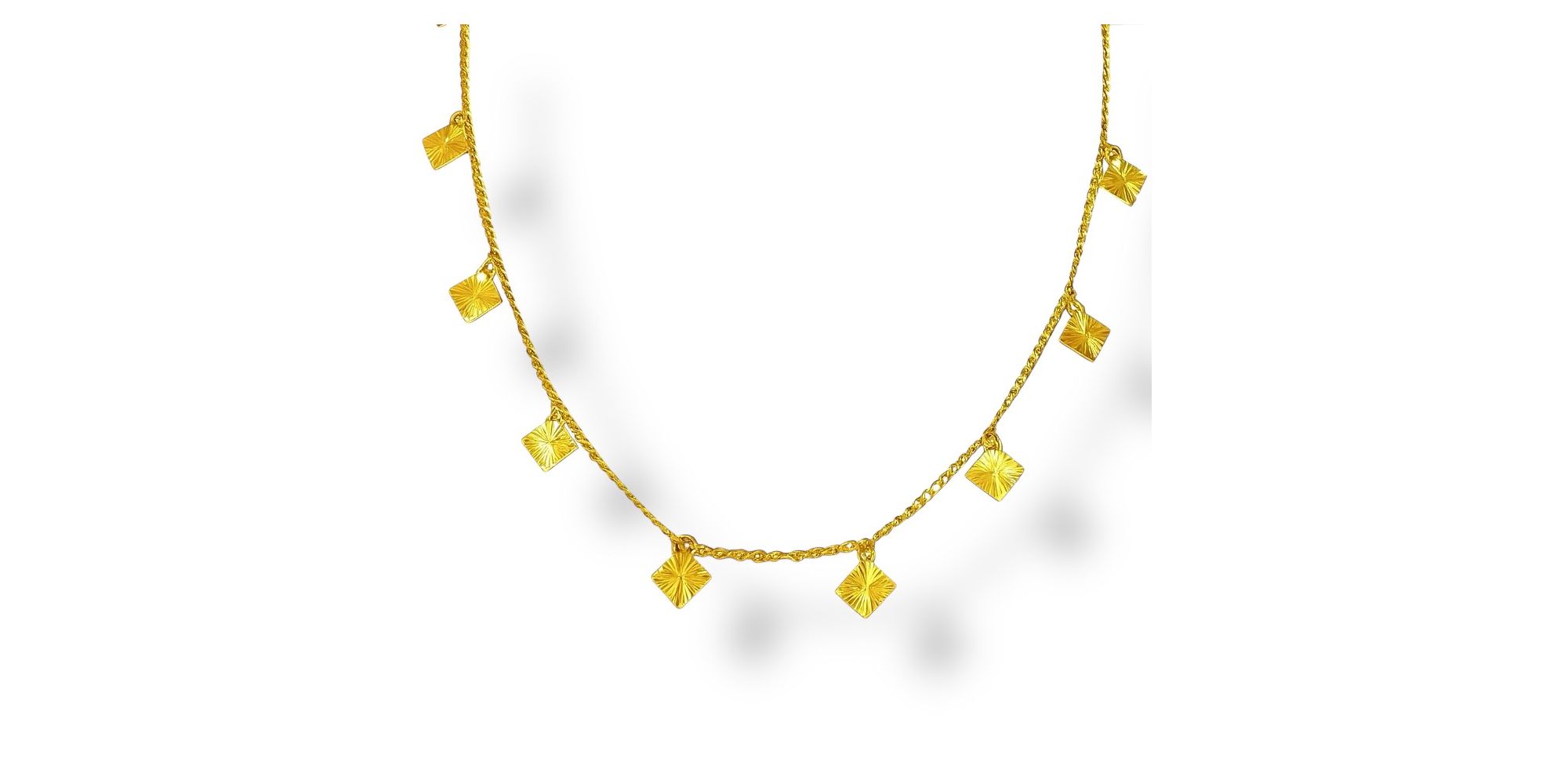 Colar Losango Pendurado Banhado A Ouro 18K