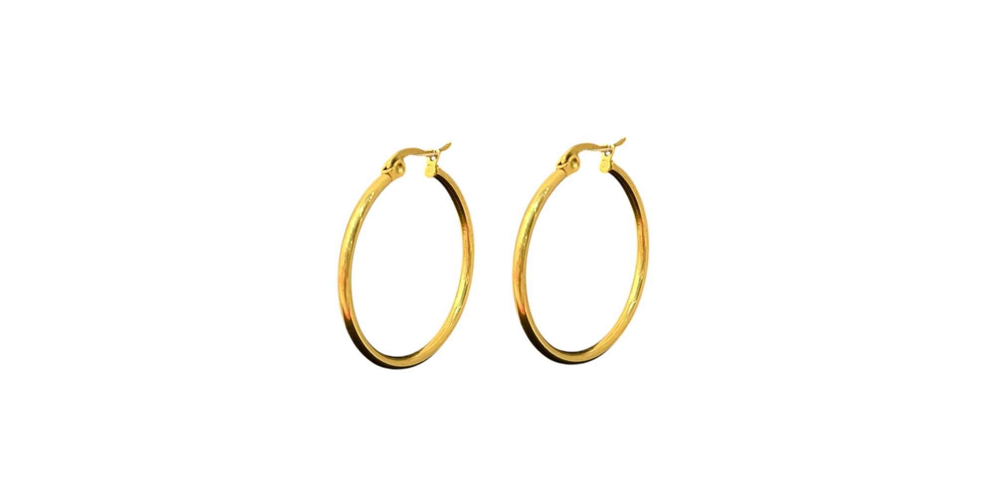 Brinco Argola Click Número 03 Aço Dourado 