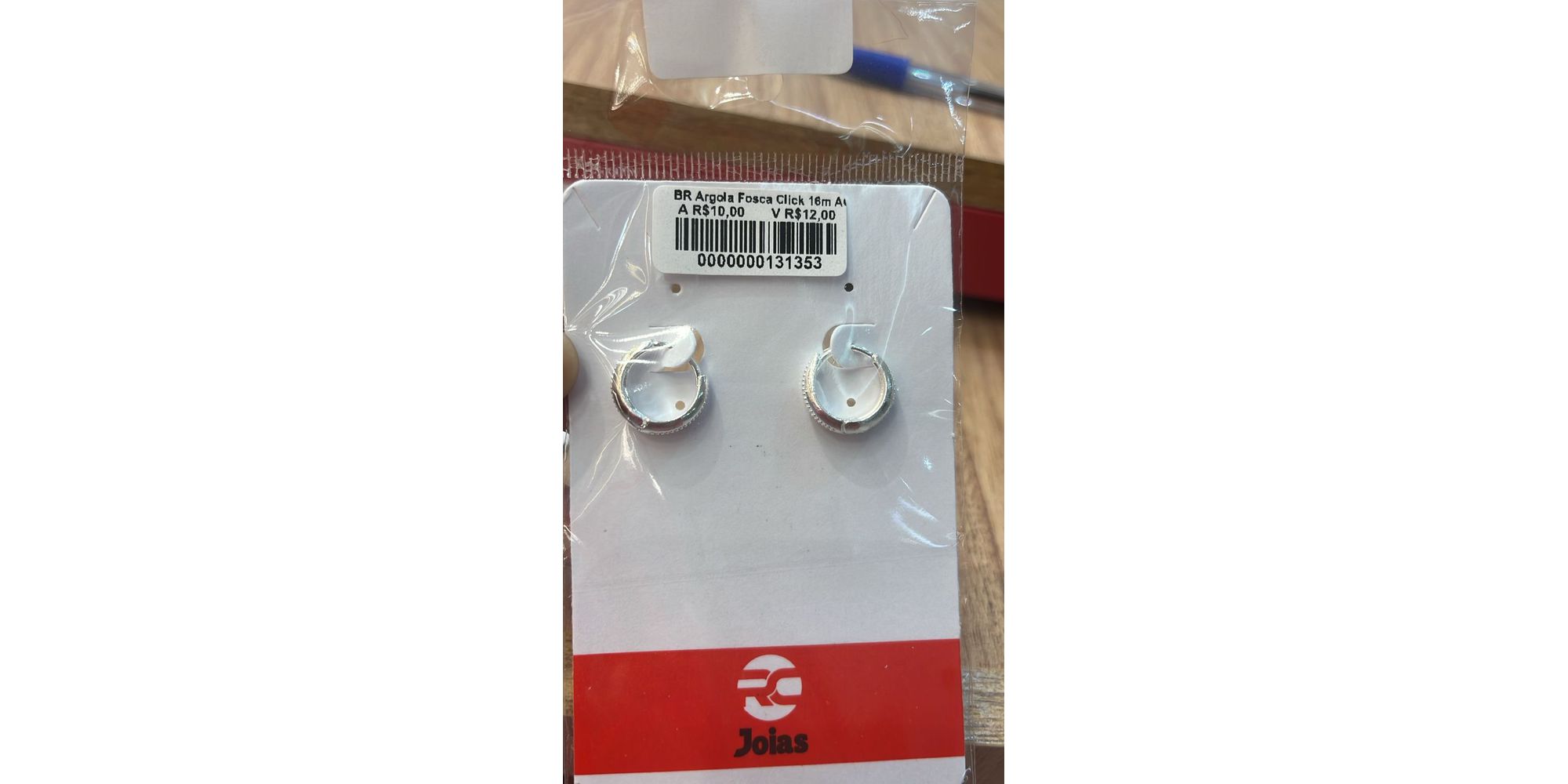 Brinco Argola Fosca Click 16m Banhado A Prata 925