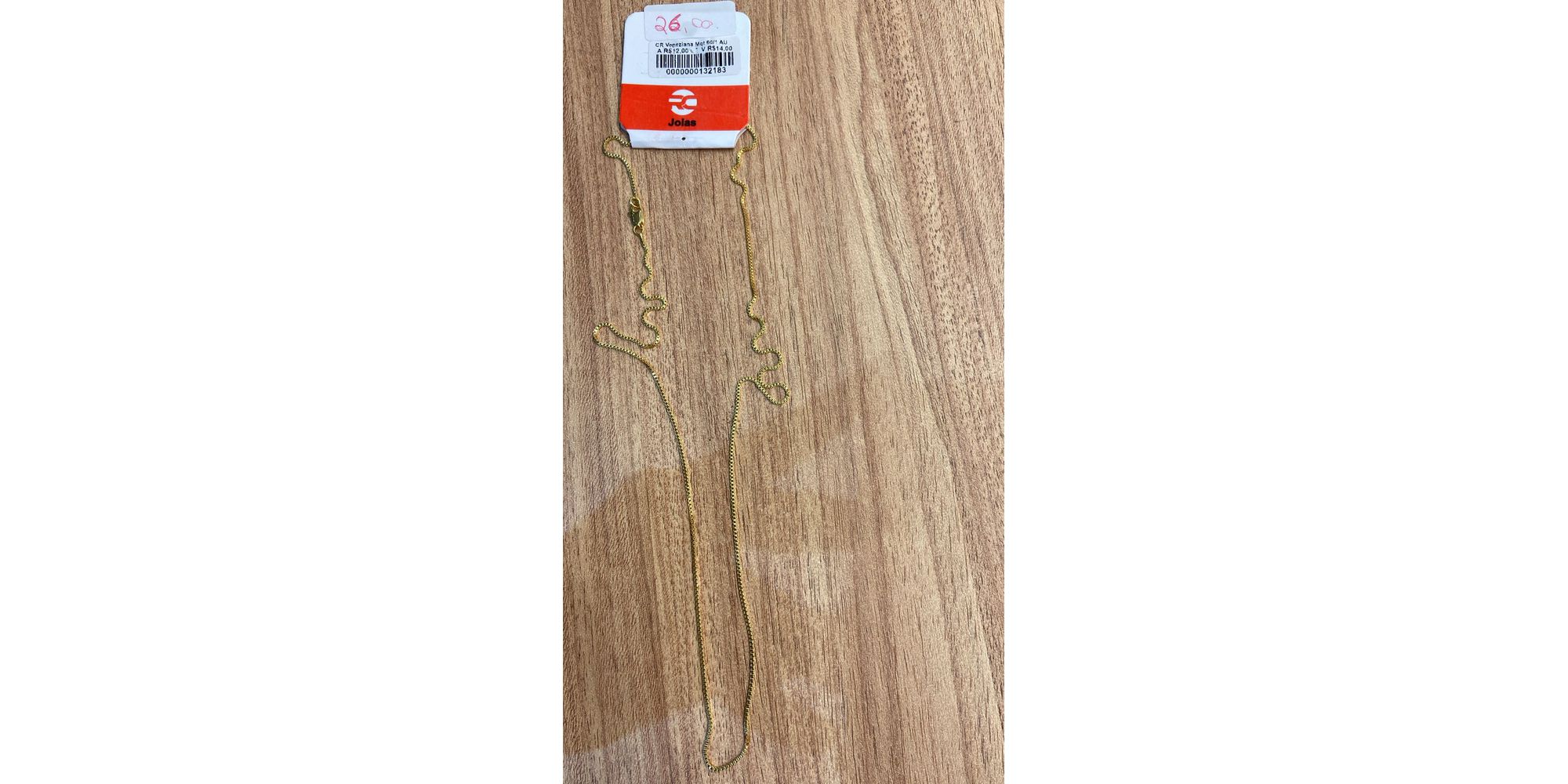 Corrente Veneziana Fecho Mosquetinho Banhado A Ouro 18K