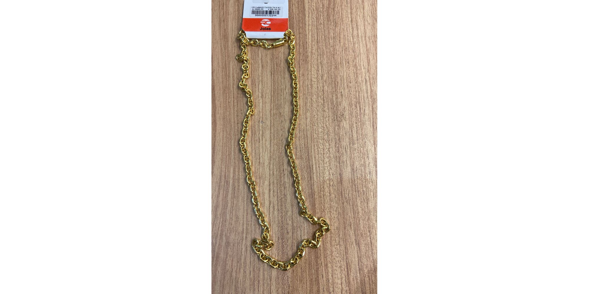 Corrente Cadeado Fecho Canhão Banhado A Ouro 18K