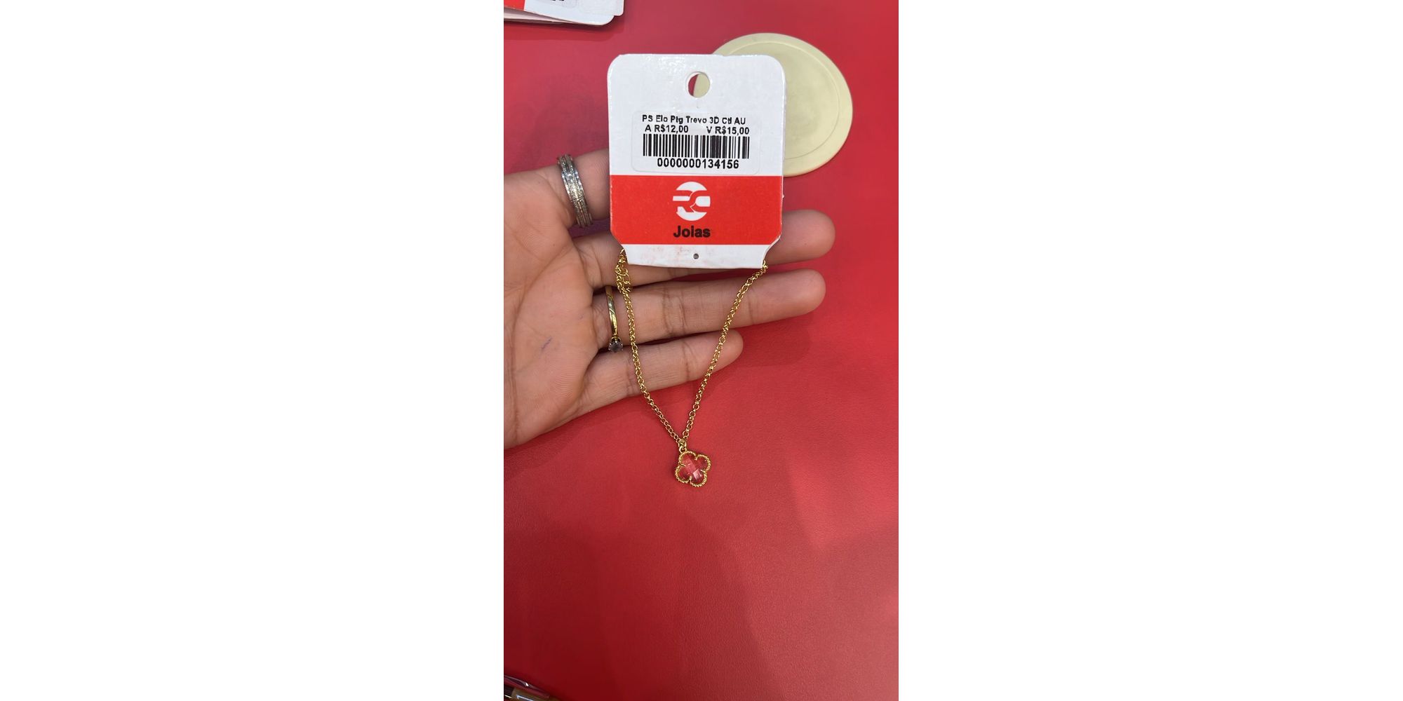Pulseira Elo Portugueses Trevo 3D Cristal Banhado A Ouro 18K