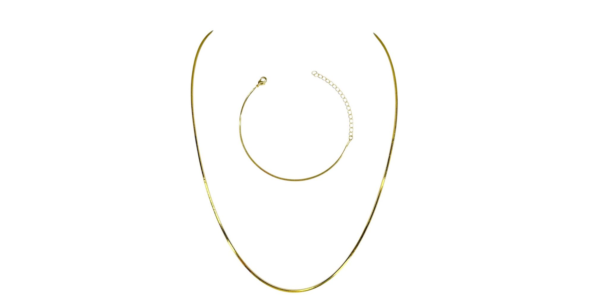 Conjunto Rabo Rato Quadrado Banhdo A Ouro 18K