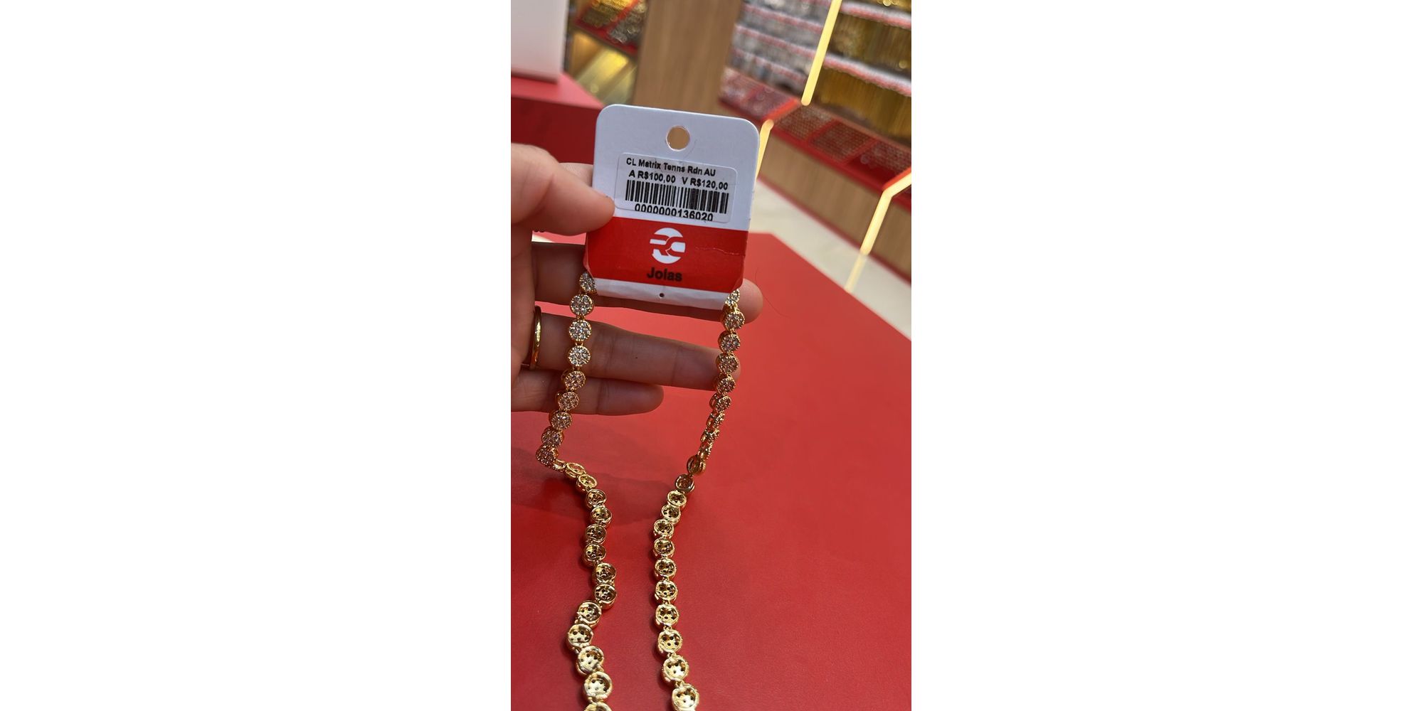 Colar Matrix Tenns Redondo Banhado A Ouro 18K