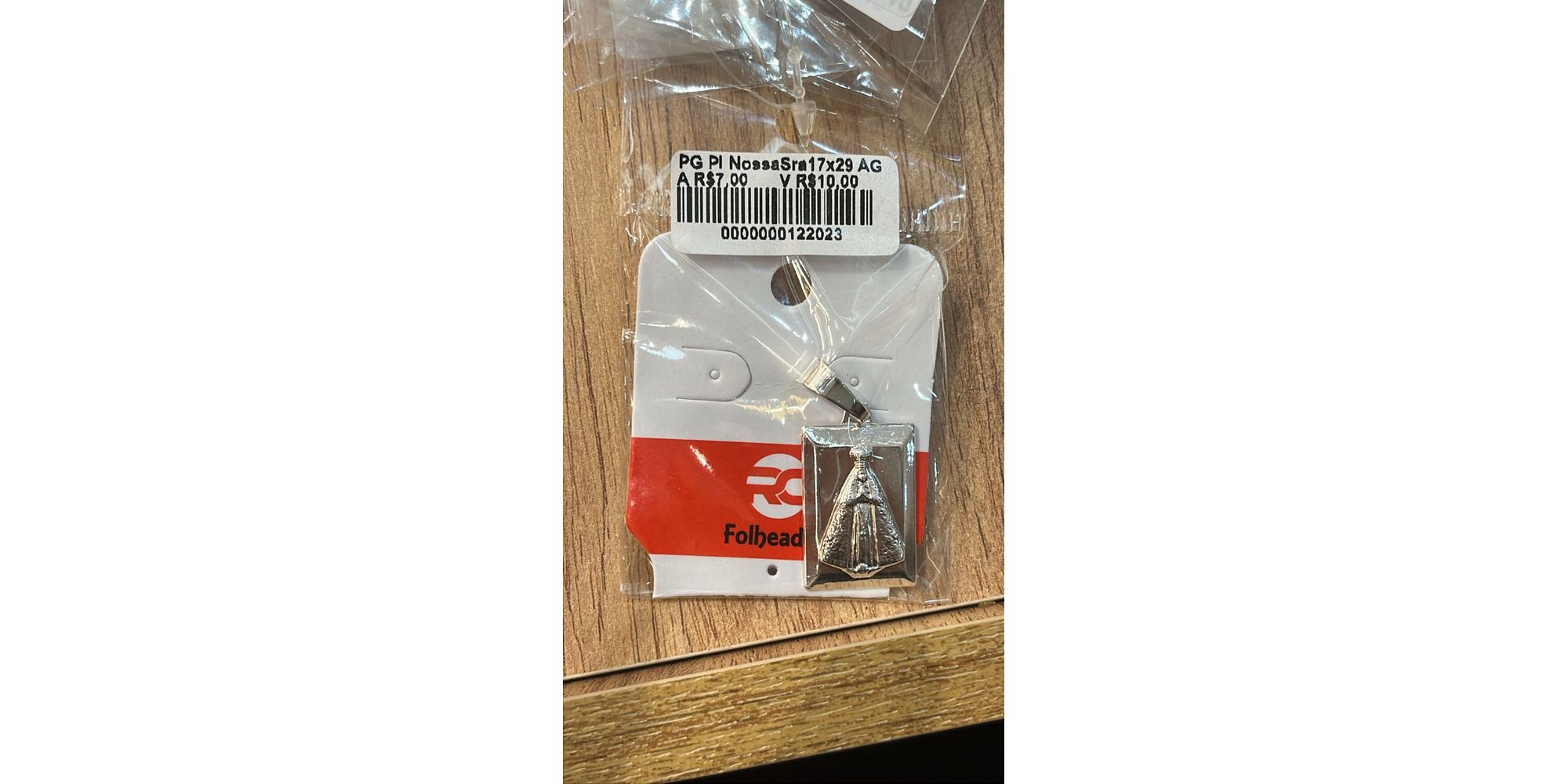 Pingente Placa Nossa Senhora Banhado A Prata 925