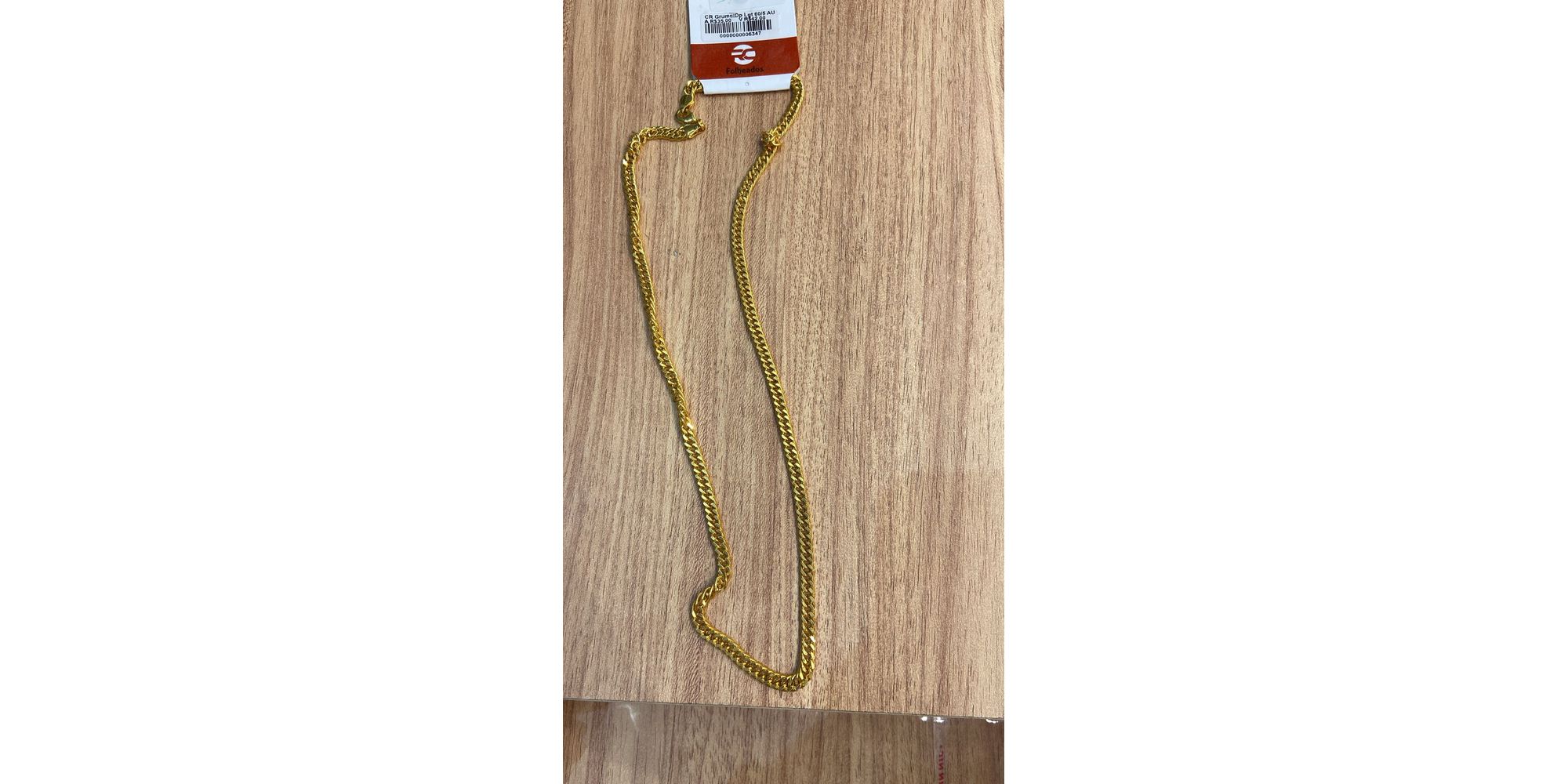 Corrente Grumet Dupla Fecho Lagosta 60/5 Banhado A Ouro 18K