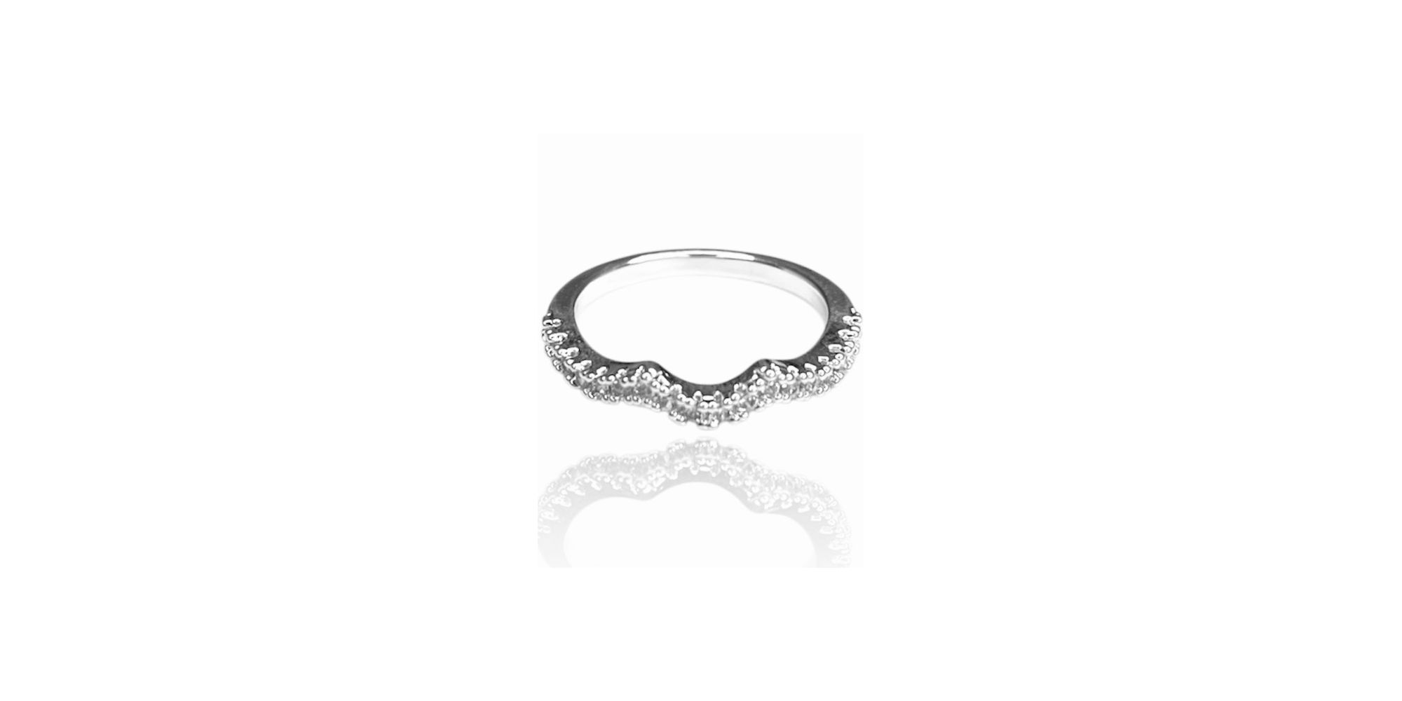 Anel Life Onda Cristal Cravejado Banhado A Prata 925
