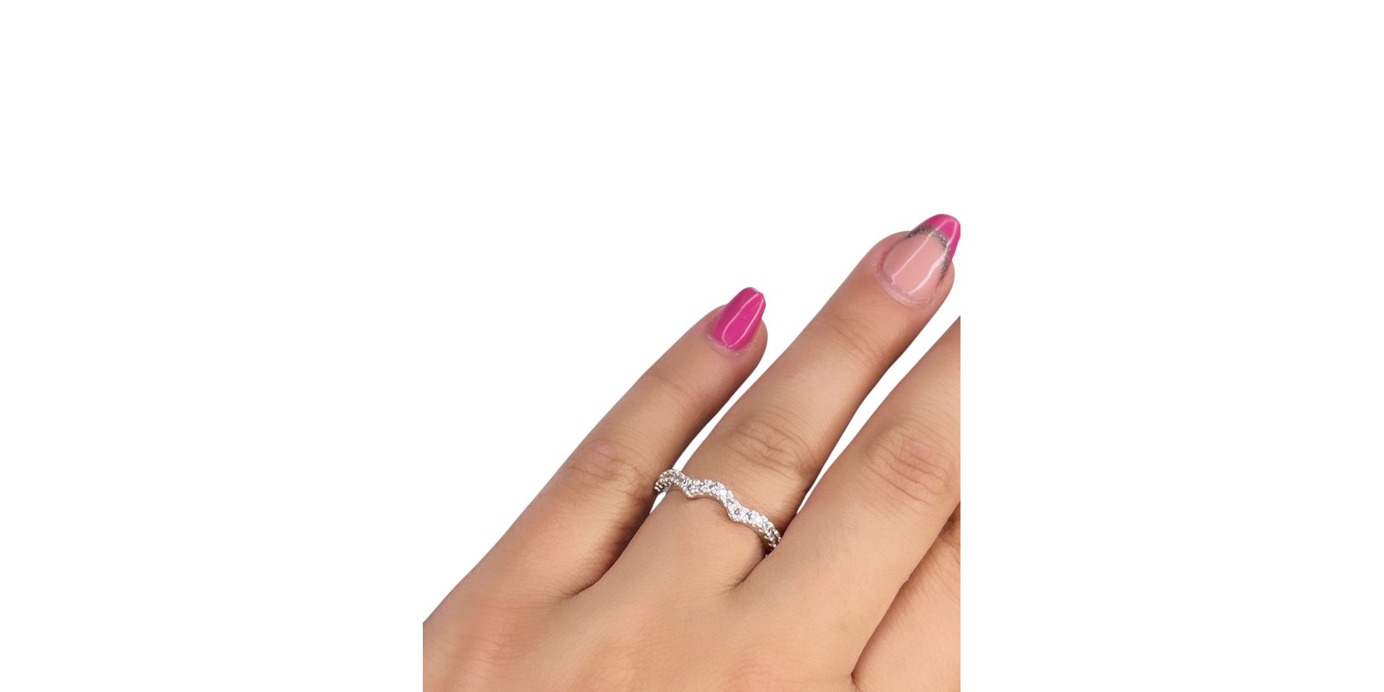 Anel Life Onda Cristal Cravejado Banhado A Prata 925