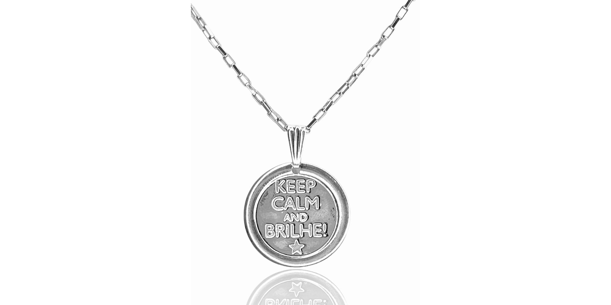 Pingente Medalha Keep Banhado A Prata 925