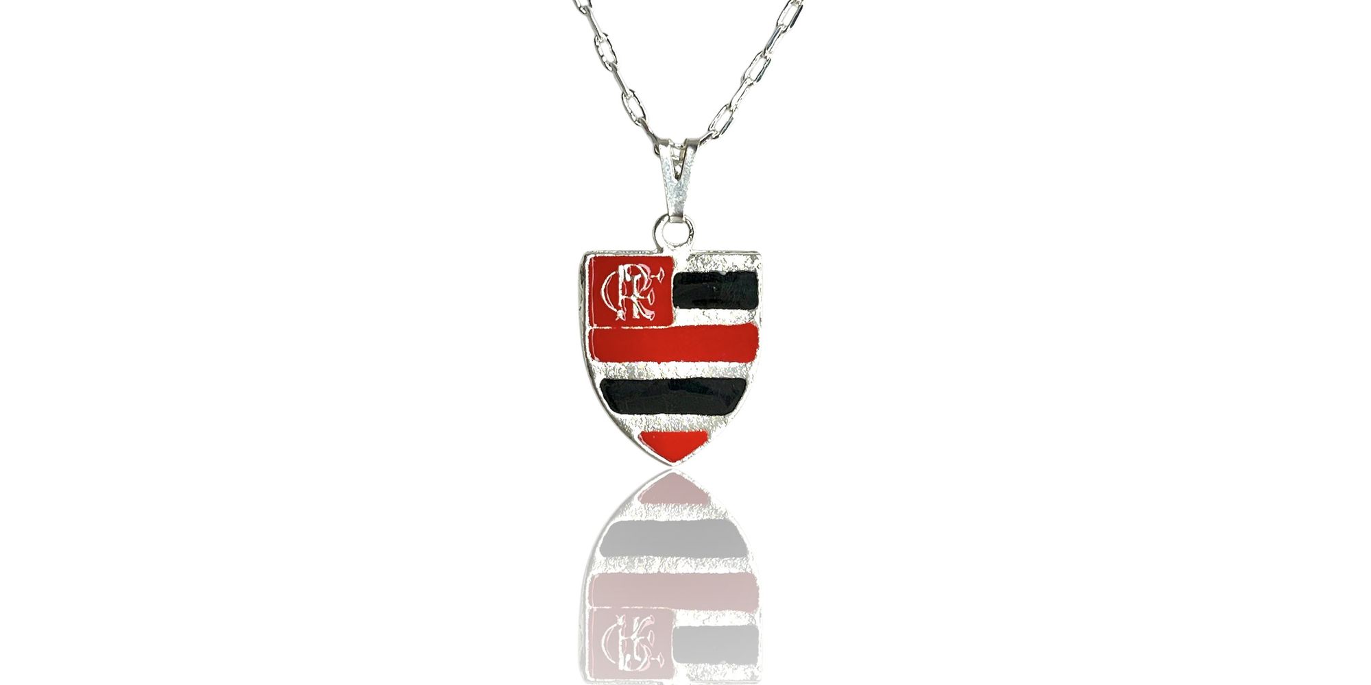 Pingente Flamengo Banhado A Prata 925